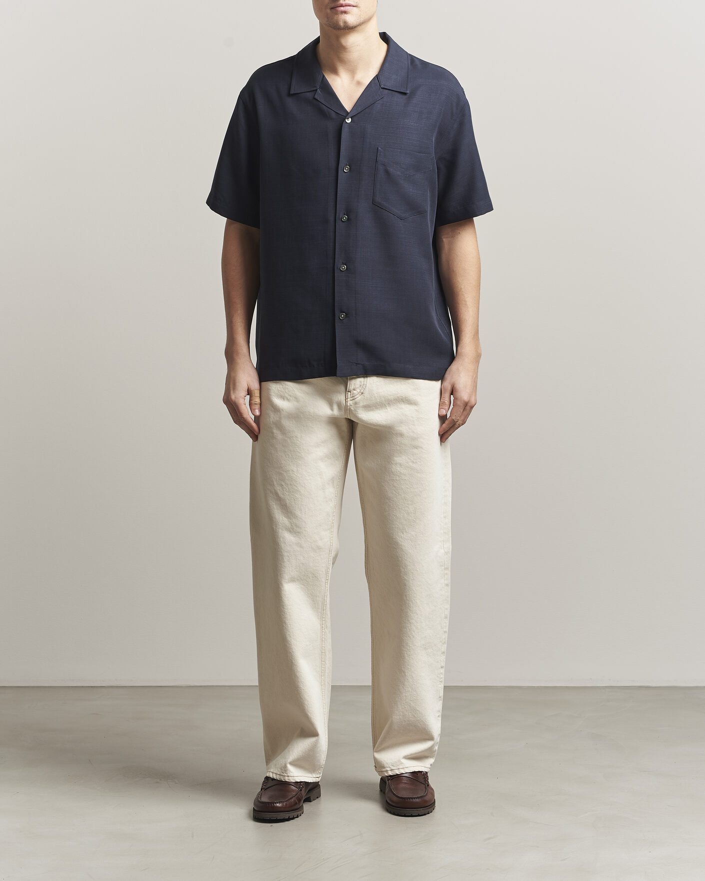 Heren | Overhemden | Gant | Regular Fit Lyocell Resort Shirt Evening Blue