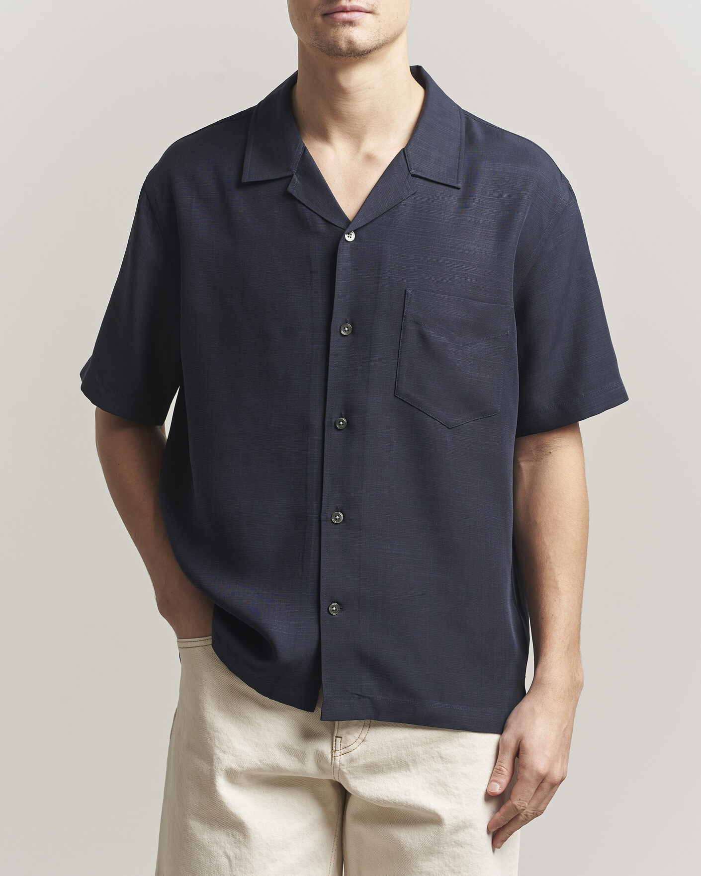 Heren | Overhemden | GANT | Regular Fit Lyocell Resort Shirt Evening Blue