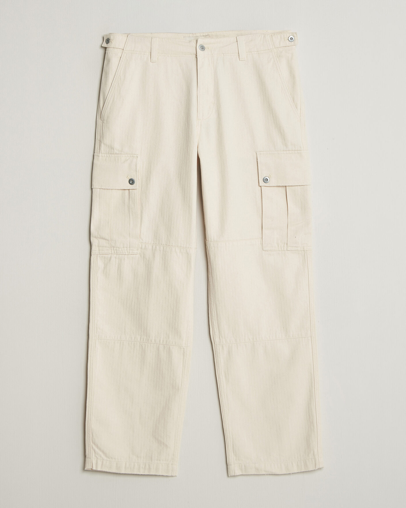 Heren | Broeken | Gant | Relaxed Fit Herringbone Cargo Pants Creamed White