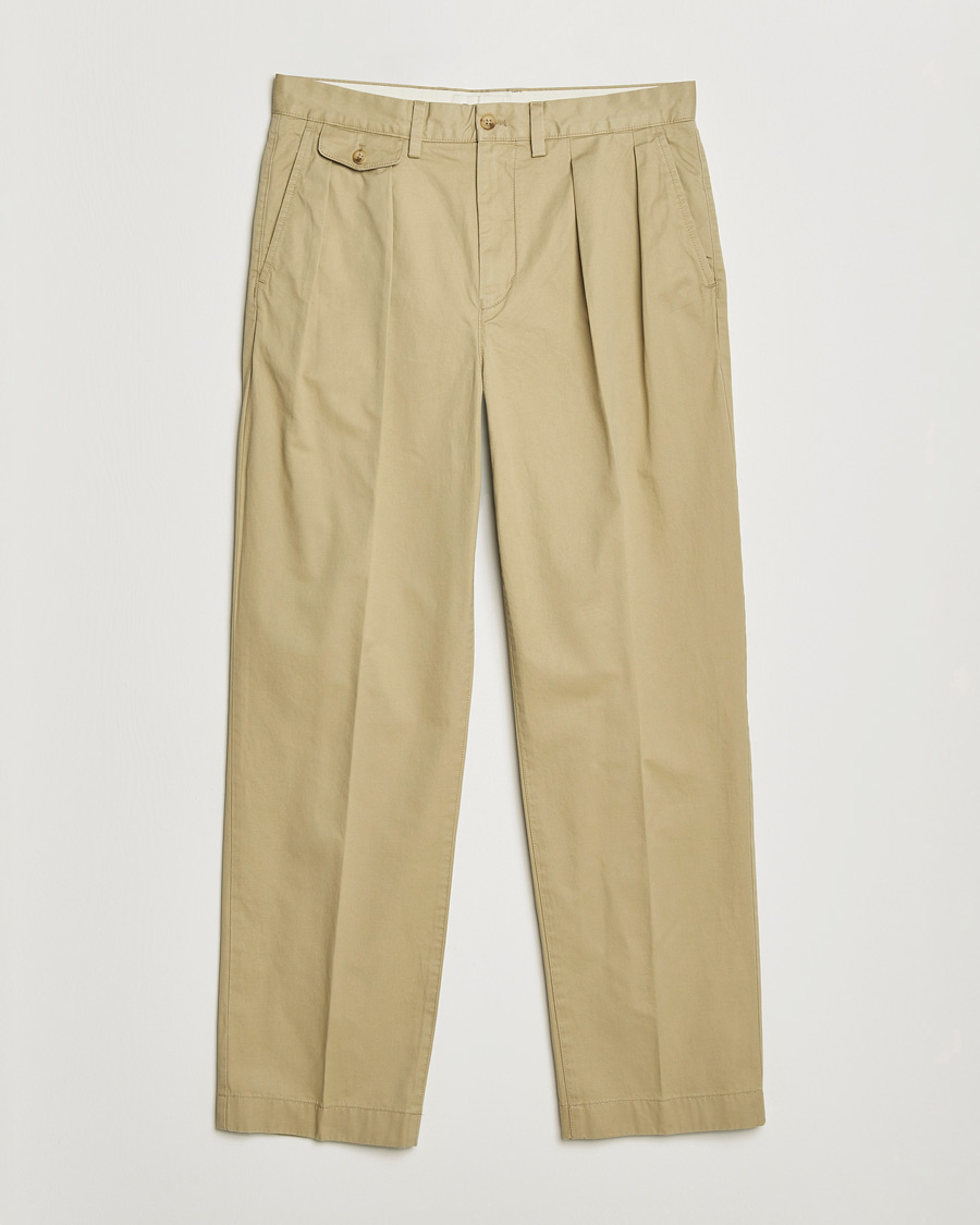 Heren | Broeken | GANT | Regular Pleated Twill Chinos Woody Beige
