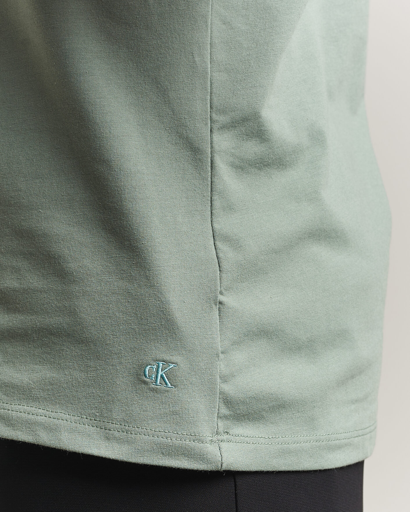 Heren | T-shirts | Calvin Klein | 3-Pack Cotton Stretch Crew Neck T-Shirt Black/Grey/Green