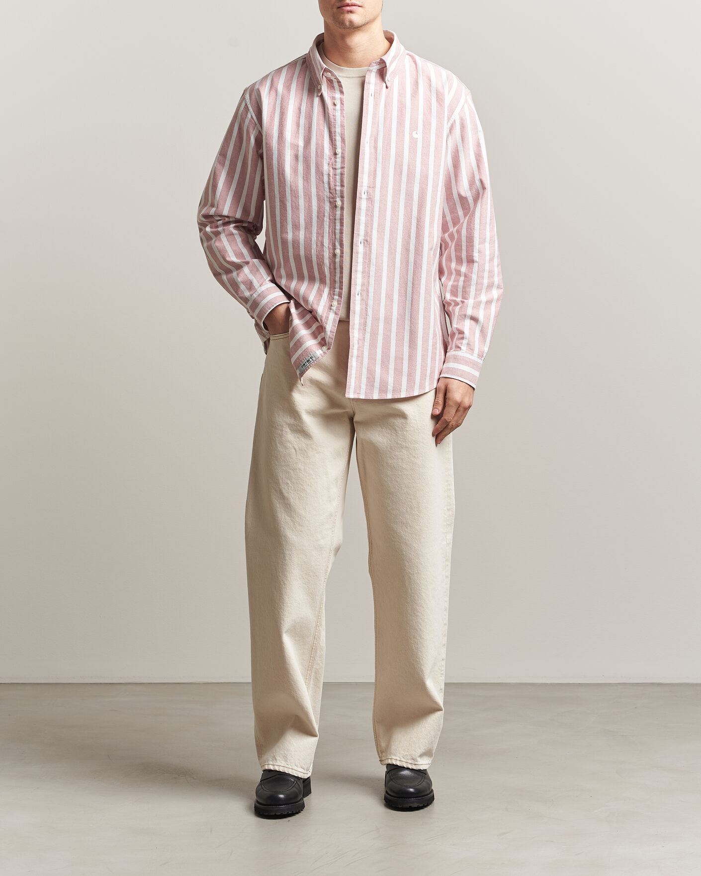 Heren | Overhemden | Carhartt WIP | Deven Striped Oxford Shirt Oxide Red