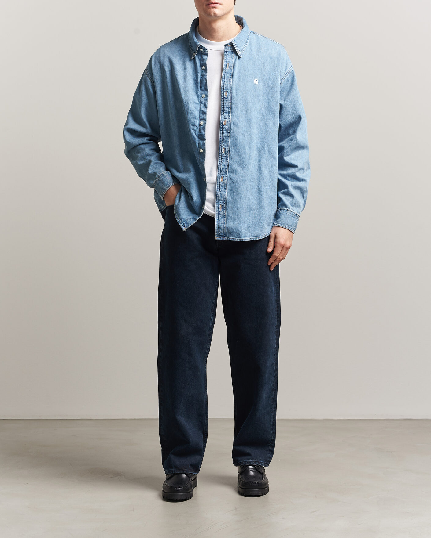 Heren | Overhemden | Carhartt WIP | Lucas Denim Shirt Blue Bleached