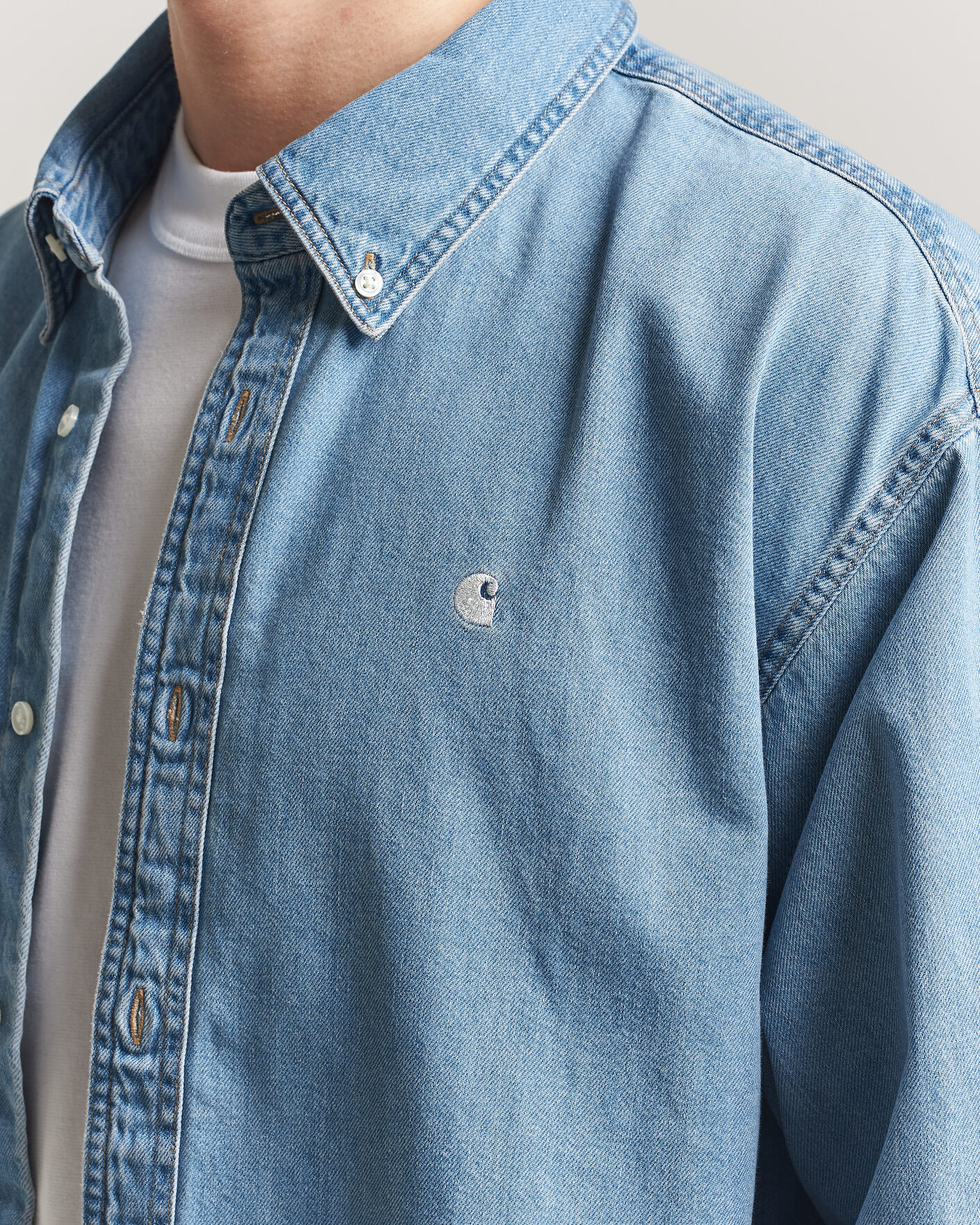 Heren | Overhemden | Carhartt WIP | Lucas Denim Shirt Blue Bleached