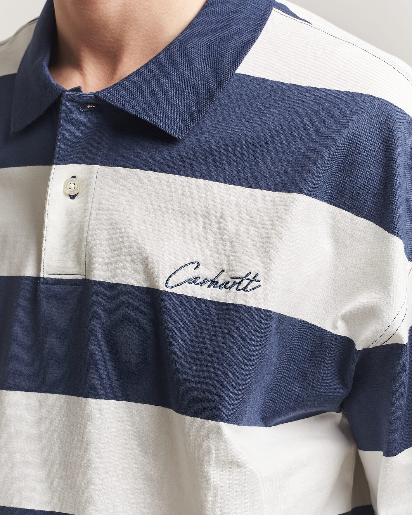 Heren | Polo's | Carhartt WIP | Delrey Polo Blue Stripe