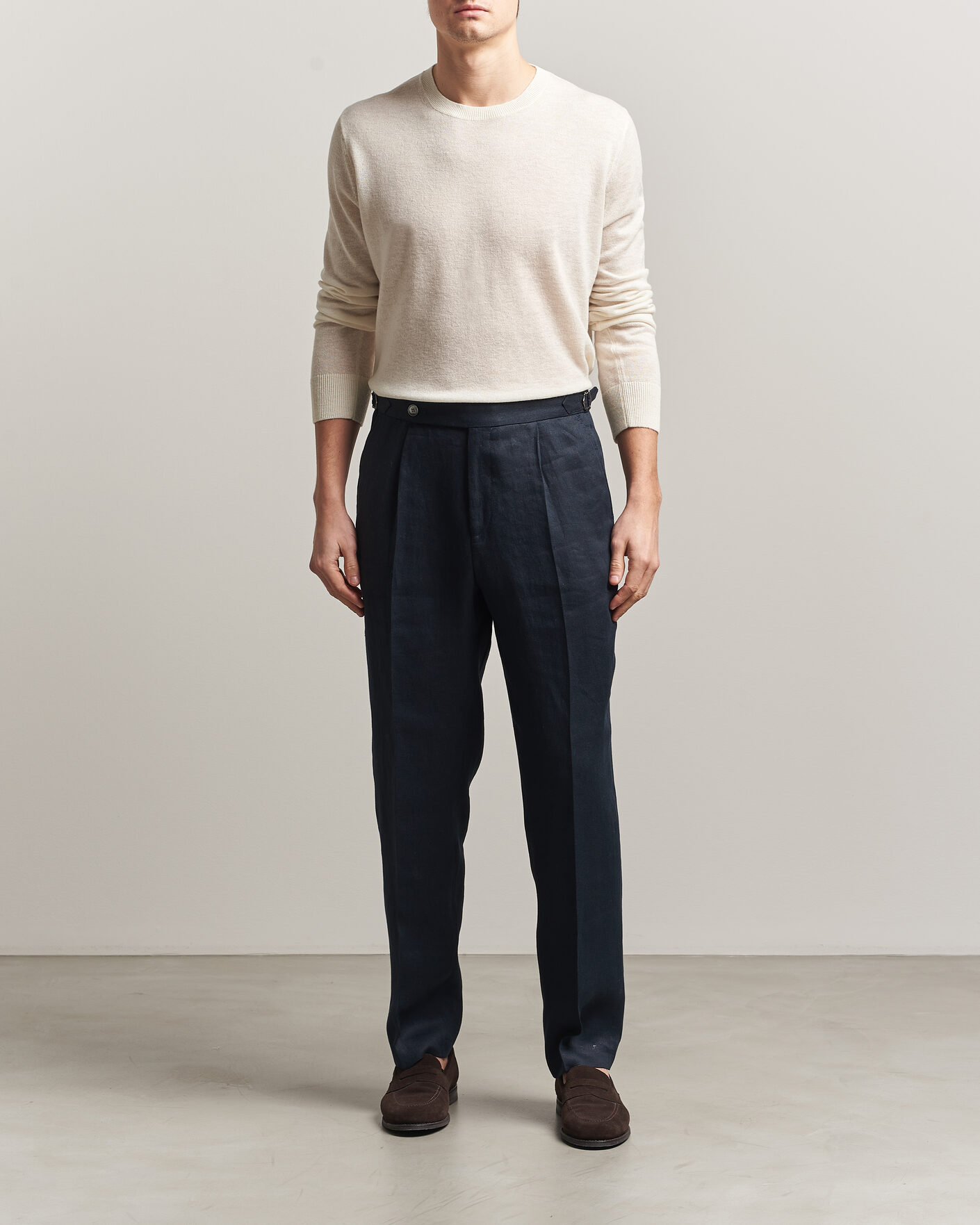 Heren | Truien | Piacenza Cashmere | Soft Silk/Cashmere Crew Neck  Off White