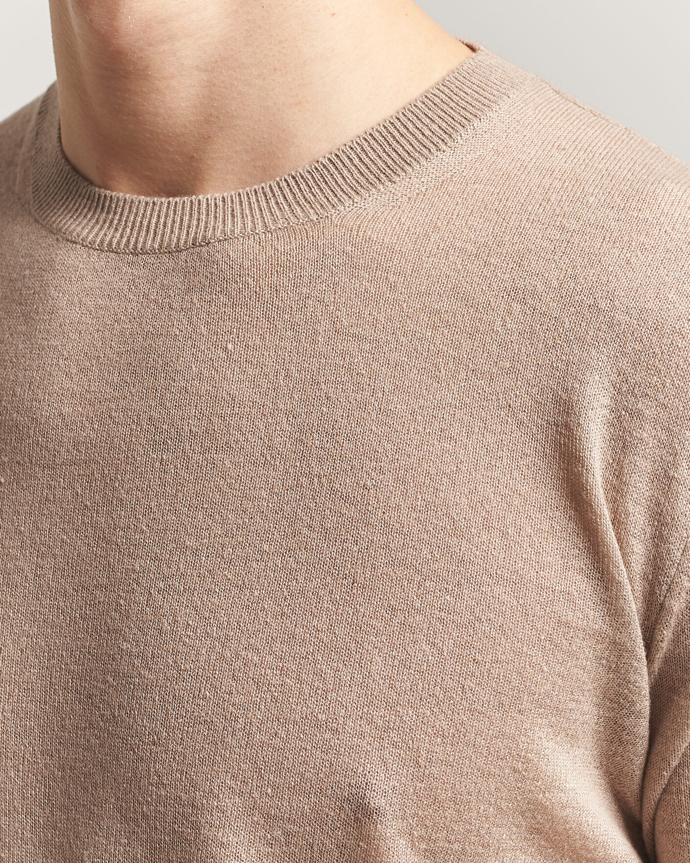 Heren | Truien | Piacenza Cashmere | Soft Silk/Cashmere Crew Neck Beige
