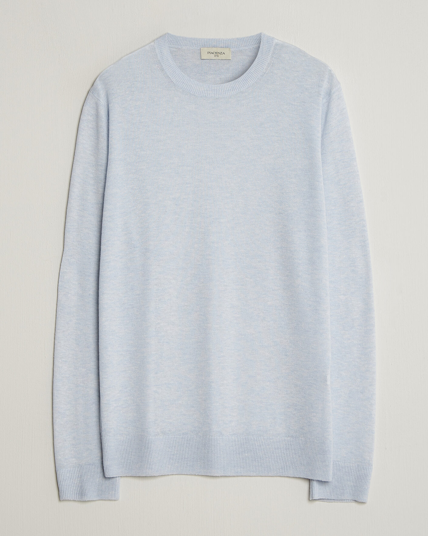 Heren | Truien | Piacenza Cashmere | Soft Silk/Cashmere Crew Neck  Sky Blue
