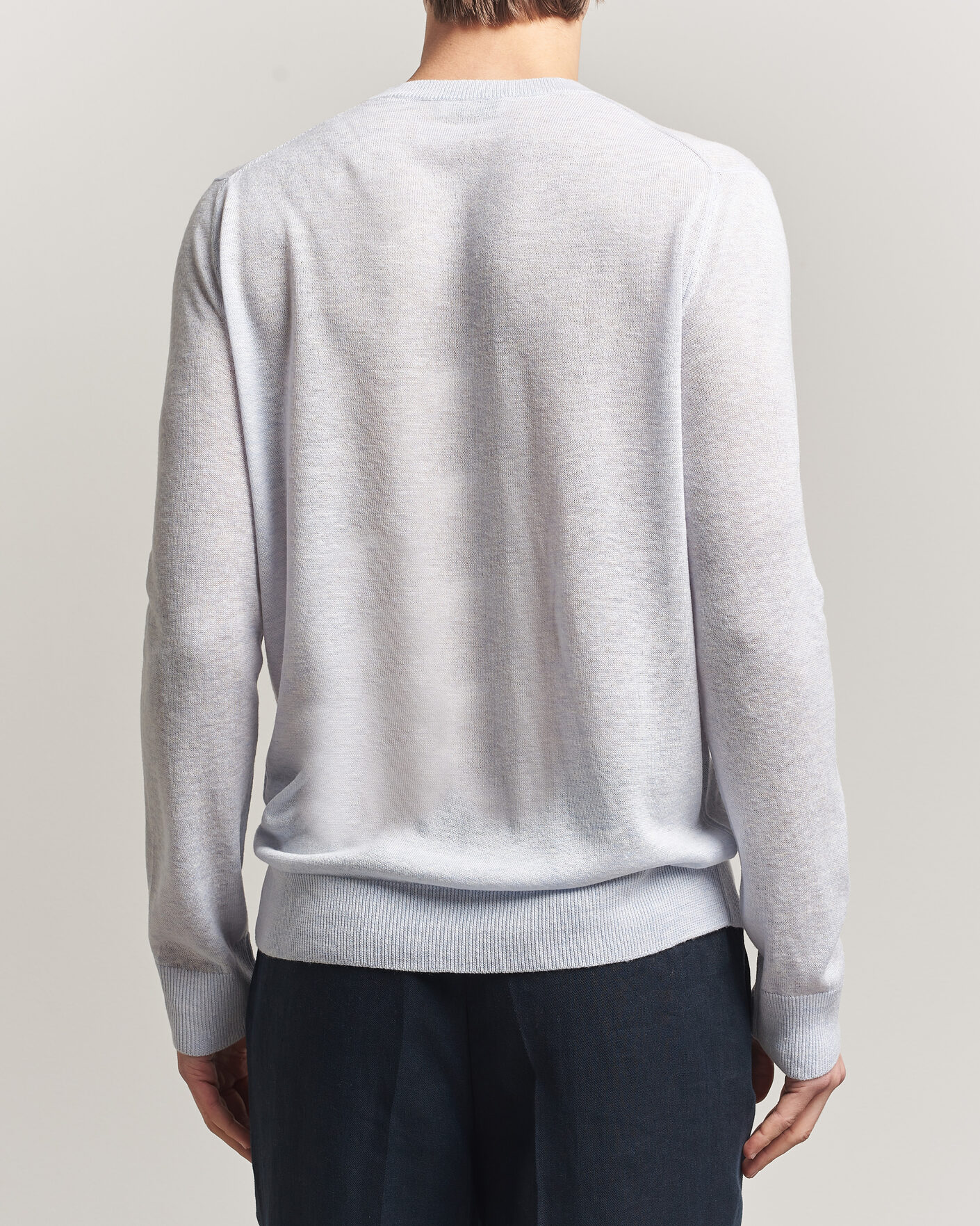 Heren | Truien | Piacenza Cashmere | Soft Silk/Cashmere Crew Neck  Sky Blue
