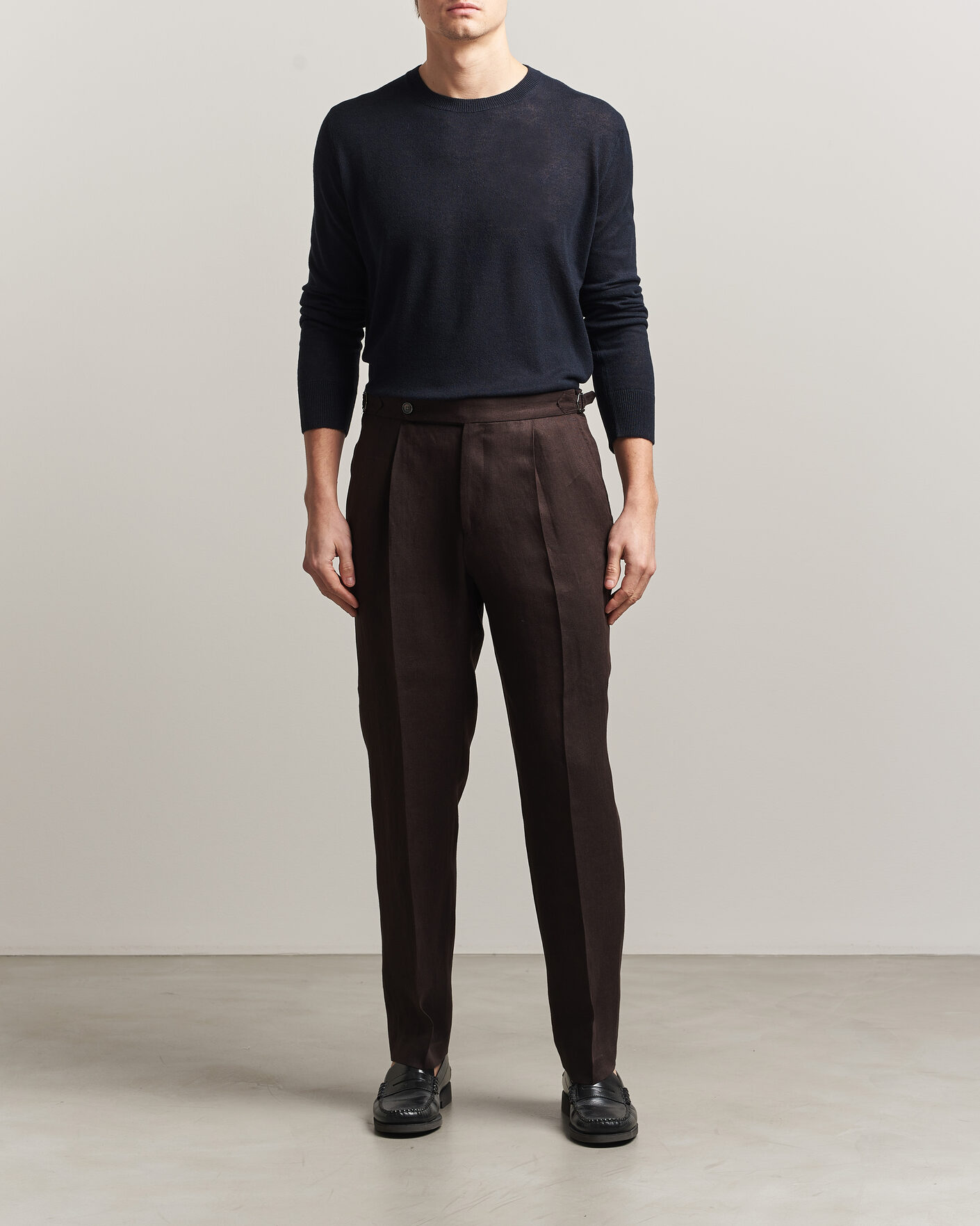 Heren | Truien | Piacenza Cashmere | Soft Silk/Cashmere Crew Neck Navy