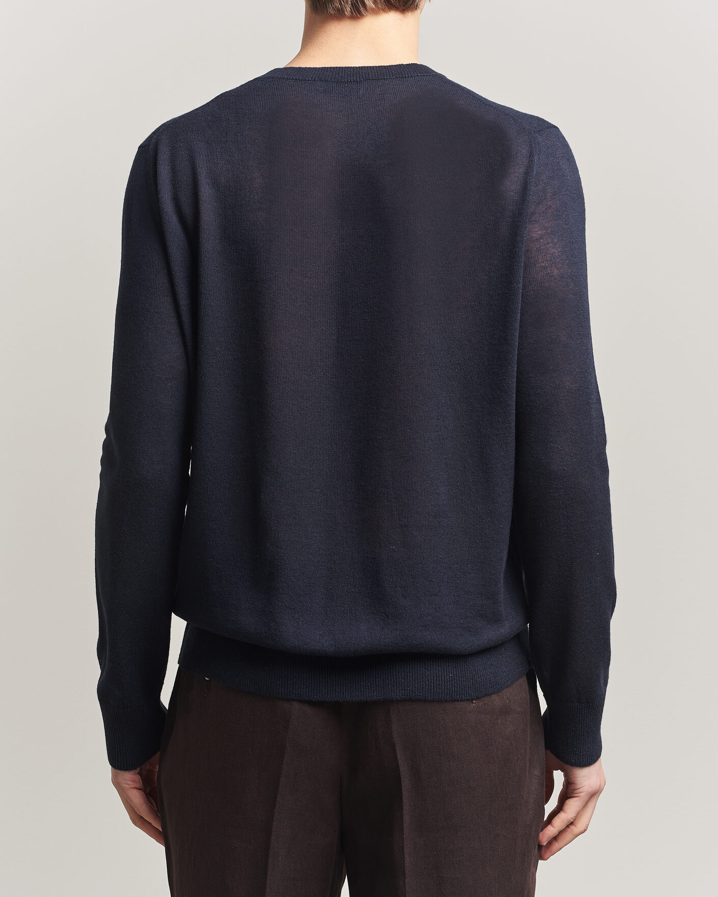 Heren | Truien | Piacenza Cashmere | Soft Silk/Cashmere Crew Neck  Navy