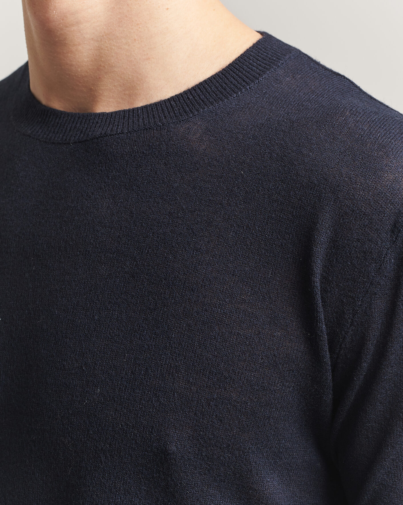 Heren | Truien | Piacenza Cashmere | Soft Silk/Cashmere Crew Neck  Navy