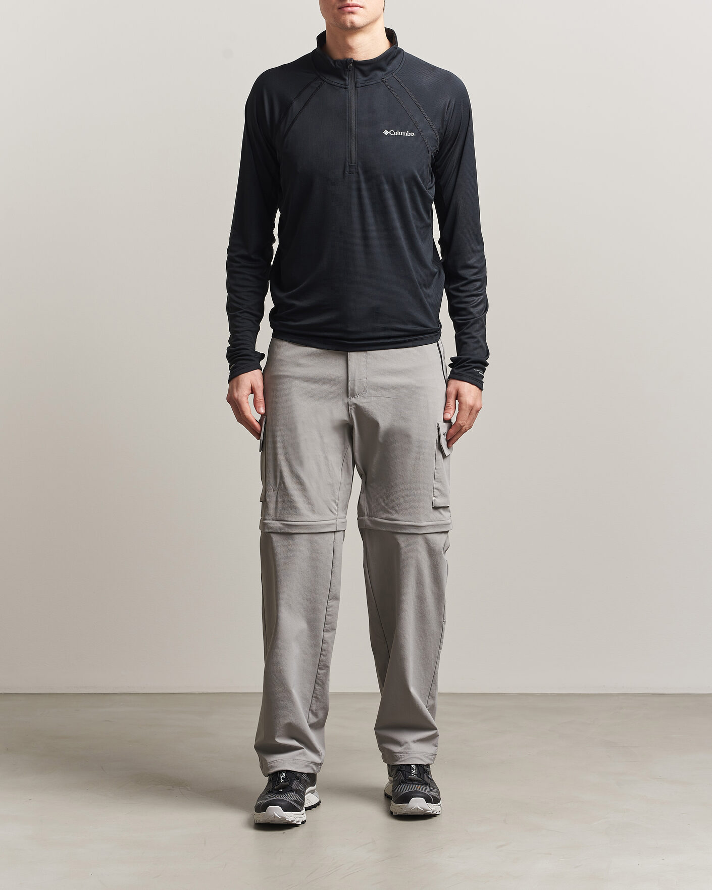 Heren | T-shirts | Columbia | Stealth Spring Half-Zip T-Shirt Black