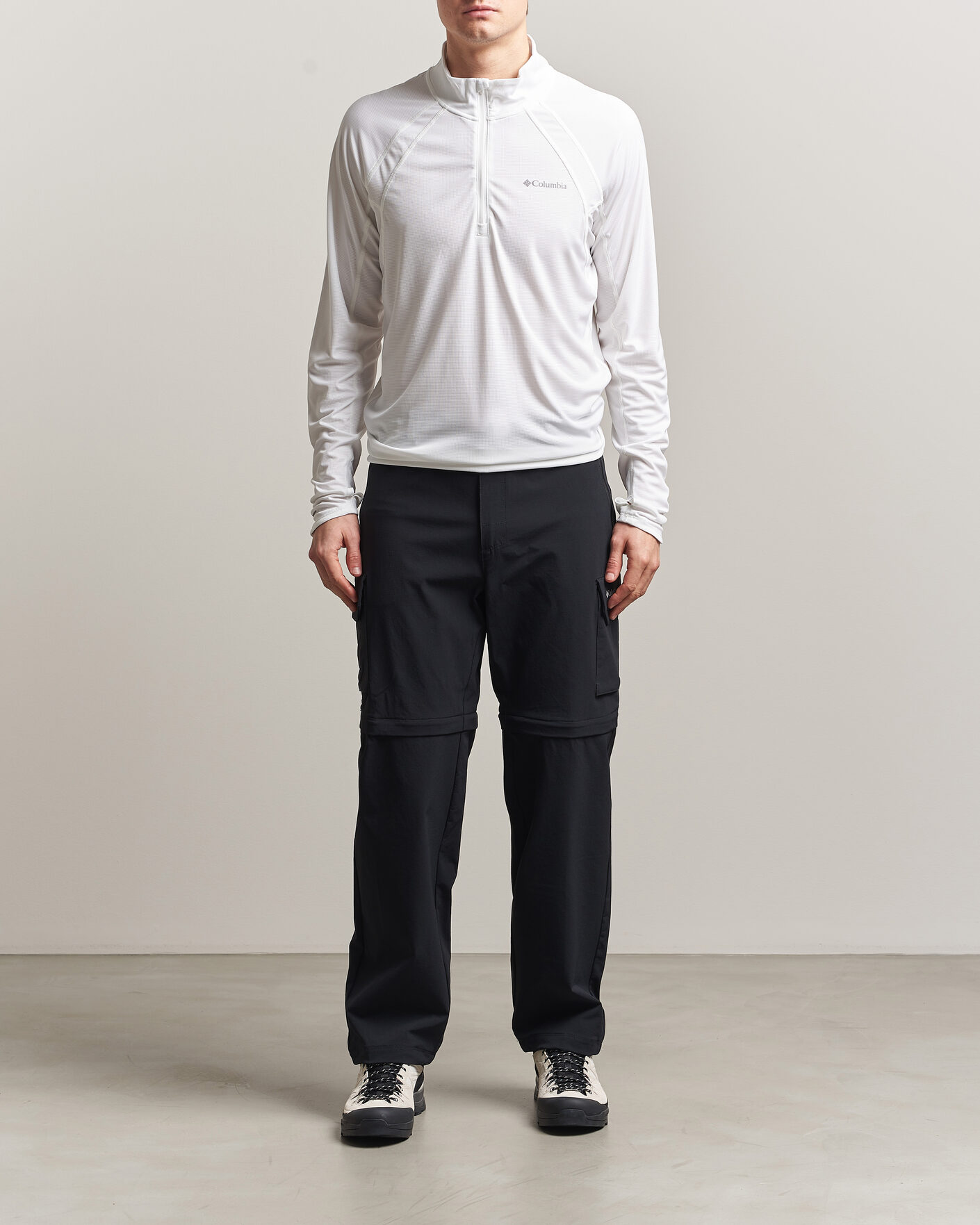 Heren | T-shirts | Columbia | Stealth Spring Half-Zip T-Shirt White