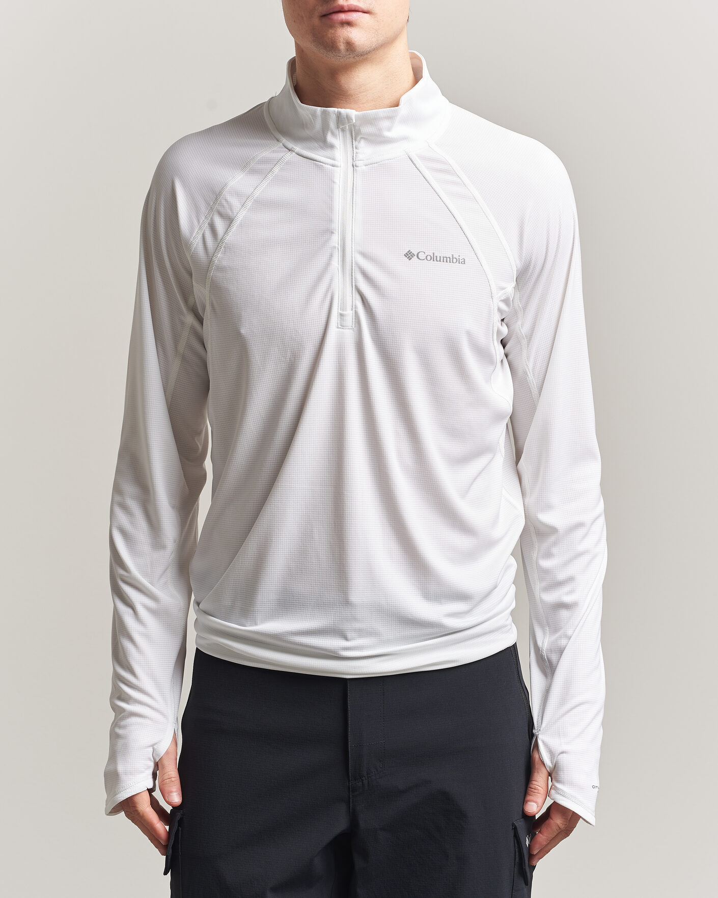 Heren | T-shirts | Columbia | Stealth Spring Half-Zip T-Shirt White