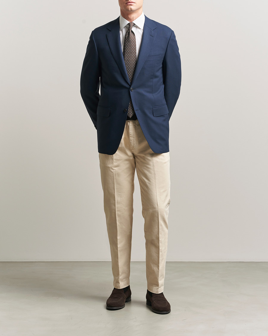 Heren | Blazers | Canali | Travel Wool Blazer Dark Blue