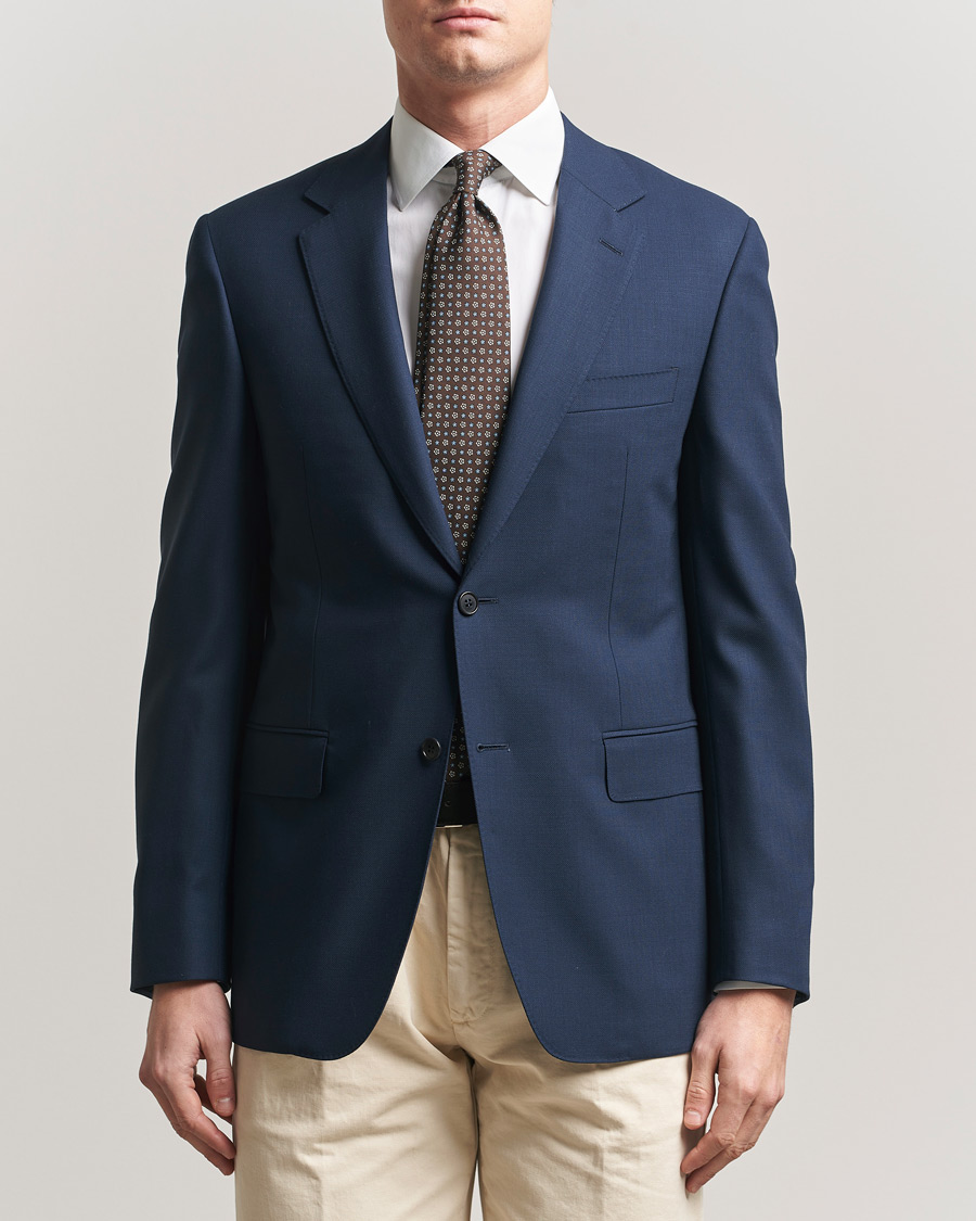 Heren | Blazers | Canali | Travel Wool Blazer Dark Blue
