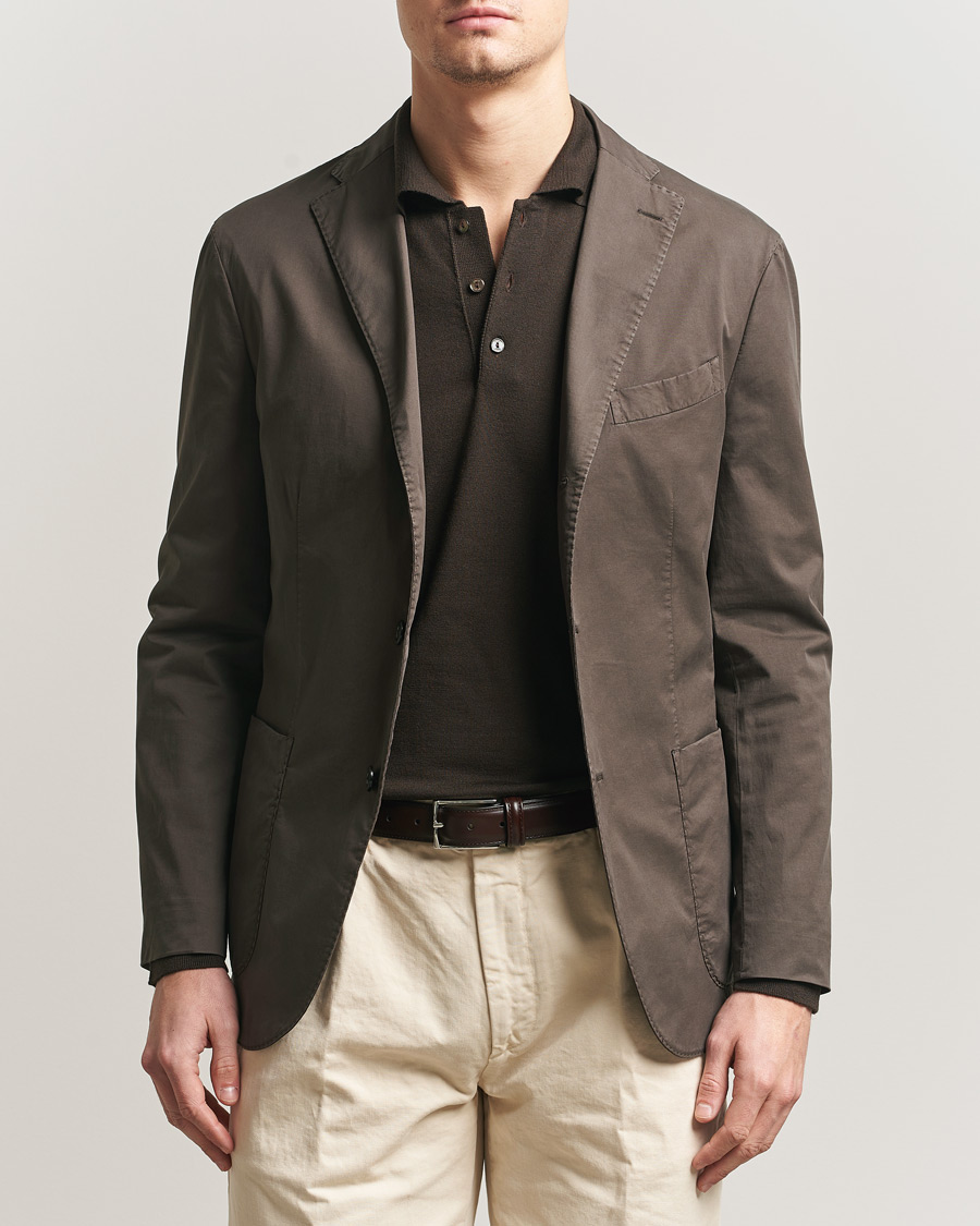 Heren | Blazers | Boglioli | K Jacket Supima Cotton Blazer Dark Brown