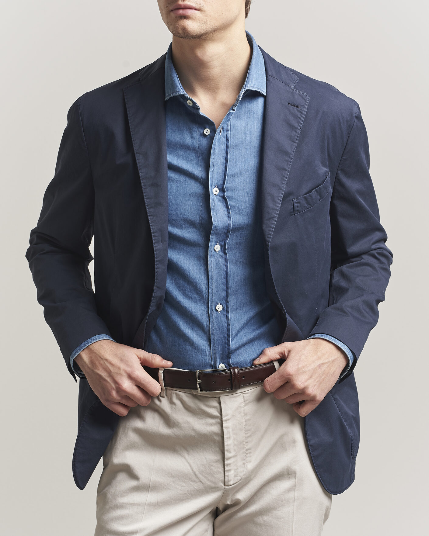 Heren | Blazers | Boglioli | K Jacket Supima Cotton Blazer Navy