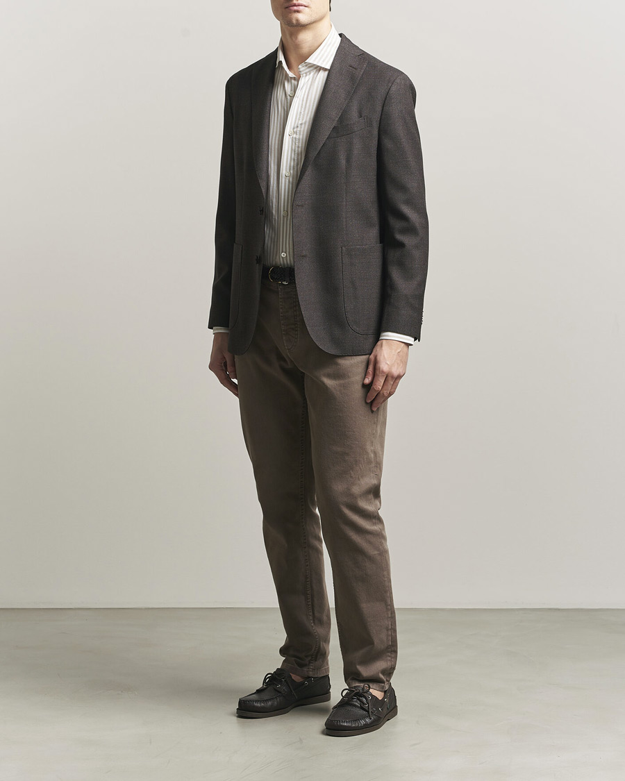 Heren | Blazers | Boglioli | K Jacket Wool Hopsack Blazer Dark Brown