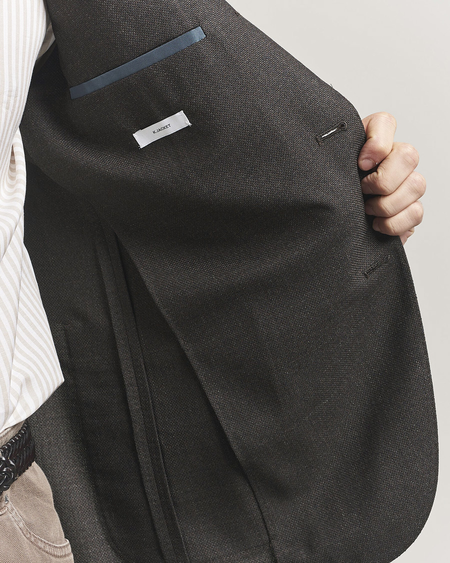 Heren | Blazers | Boglioli | K Jacket Wool Hopsack Blazer Dark Brown