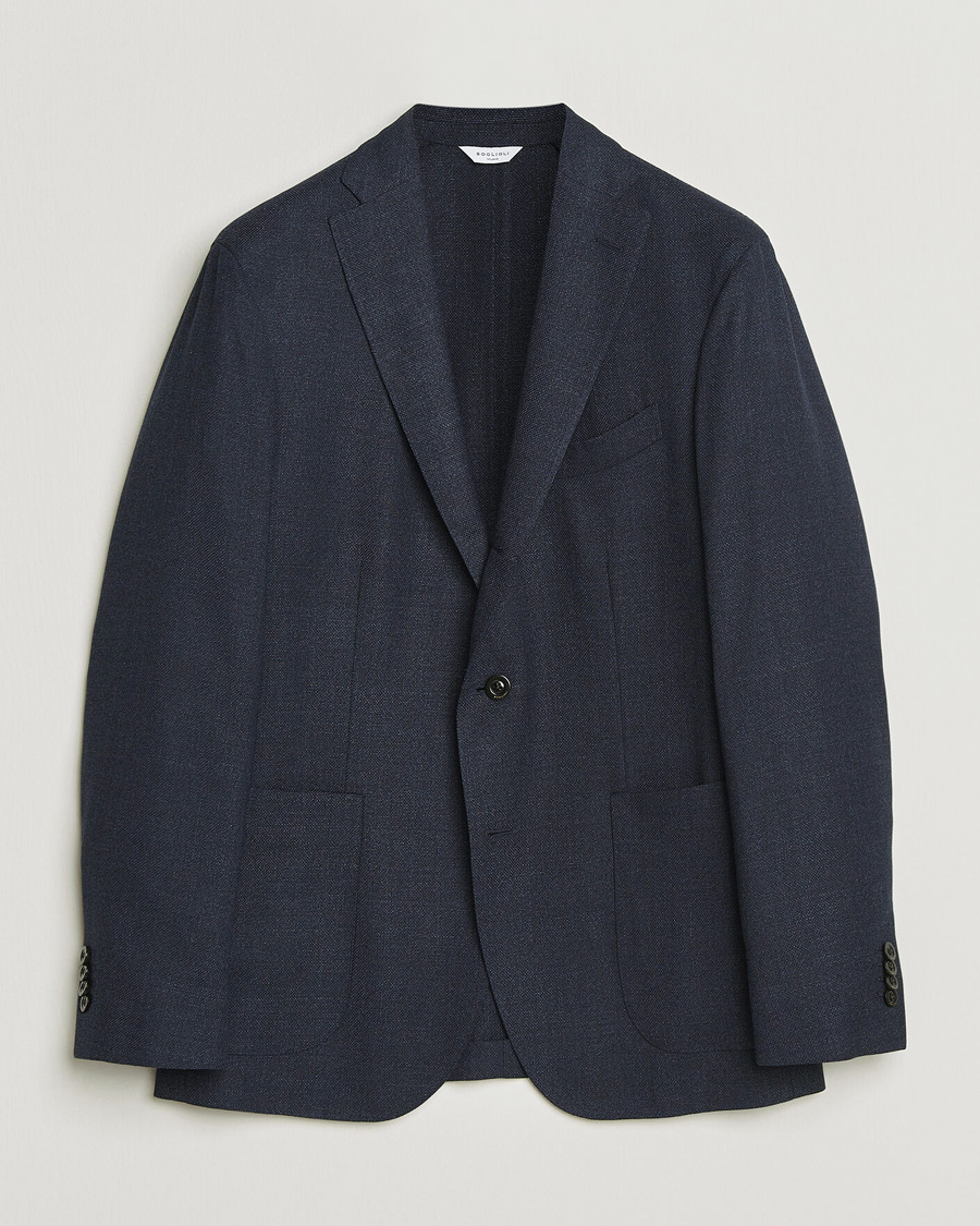 Heren | Blazers | Boglioli | K Jacket Wool Hopsack Blazer Dark Blue