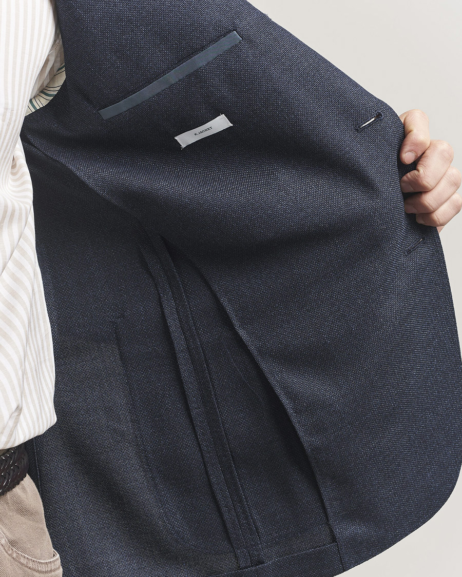 Heren | Blazers | Boglioli | K Jacket Wool Hopsack Blazer Dark Blue
