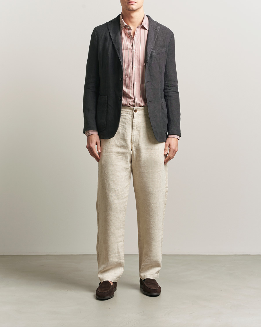 Heren | Blazers | Boglioli | K Jacket Linen Blazer Dark Brown