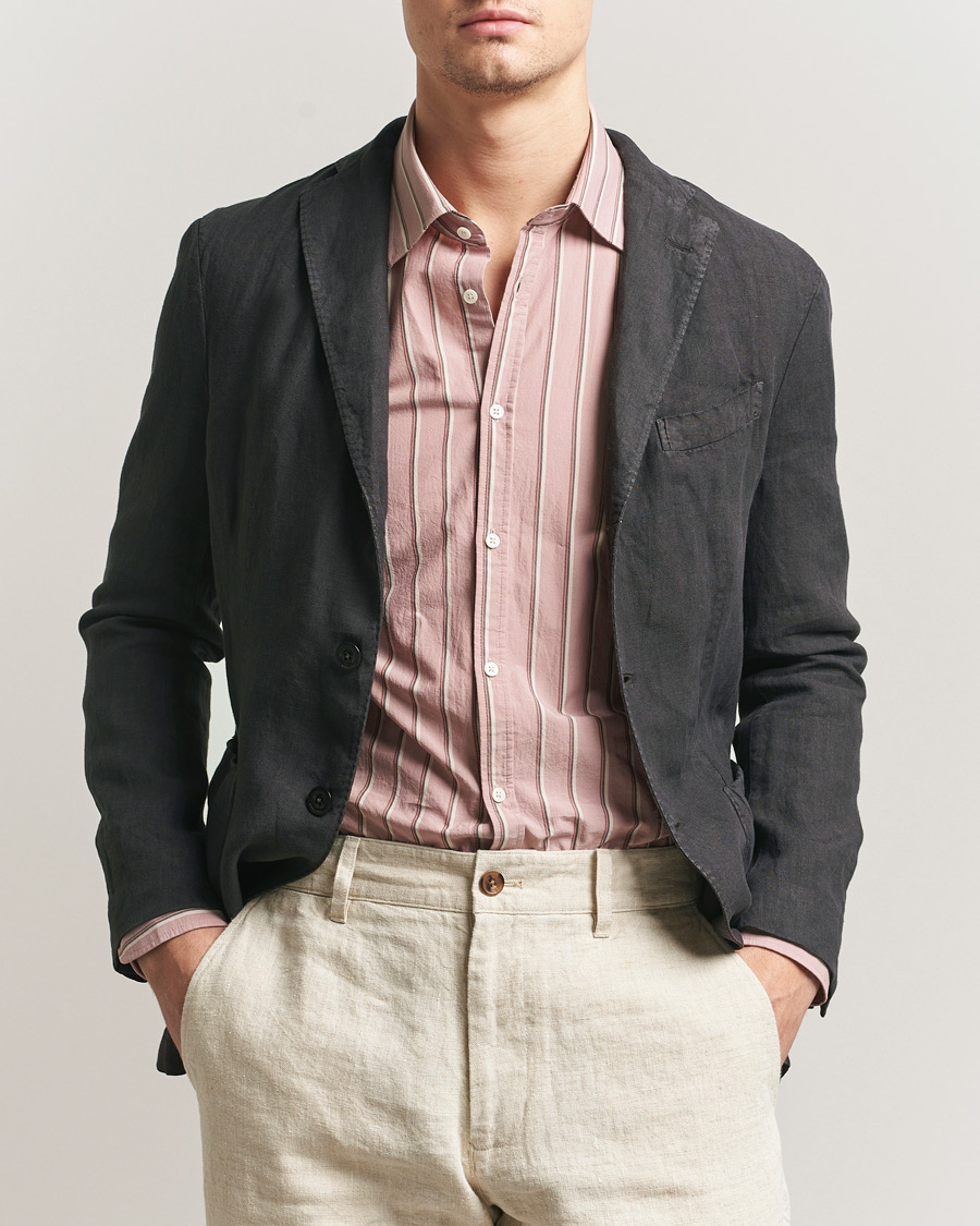 Heren | Blazers | Boglioli | K Jacket Linen Blazer Dark Brown