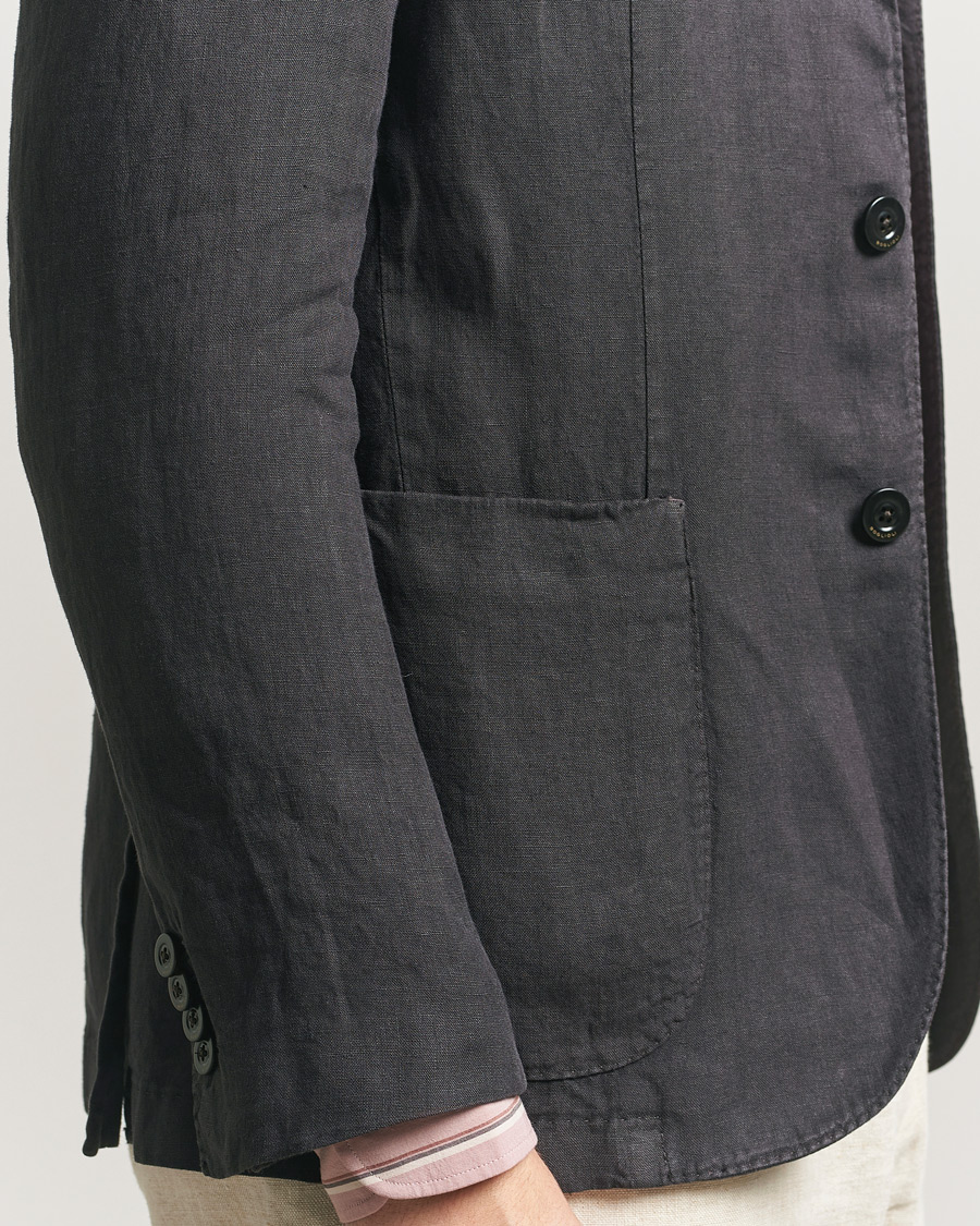 Heren | Blazers | Boglioli | K Jacket Linen Blazer Dark Brown
