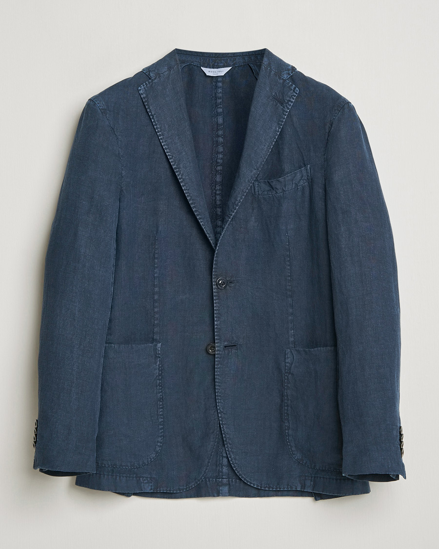 Heren | Blazers | Boglioli | K Jacket Linen Blazer Navy