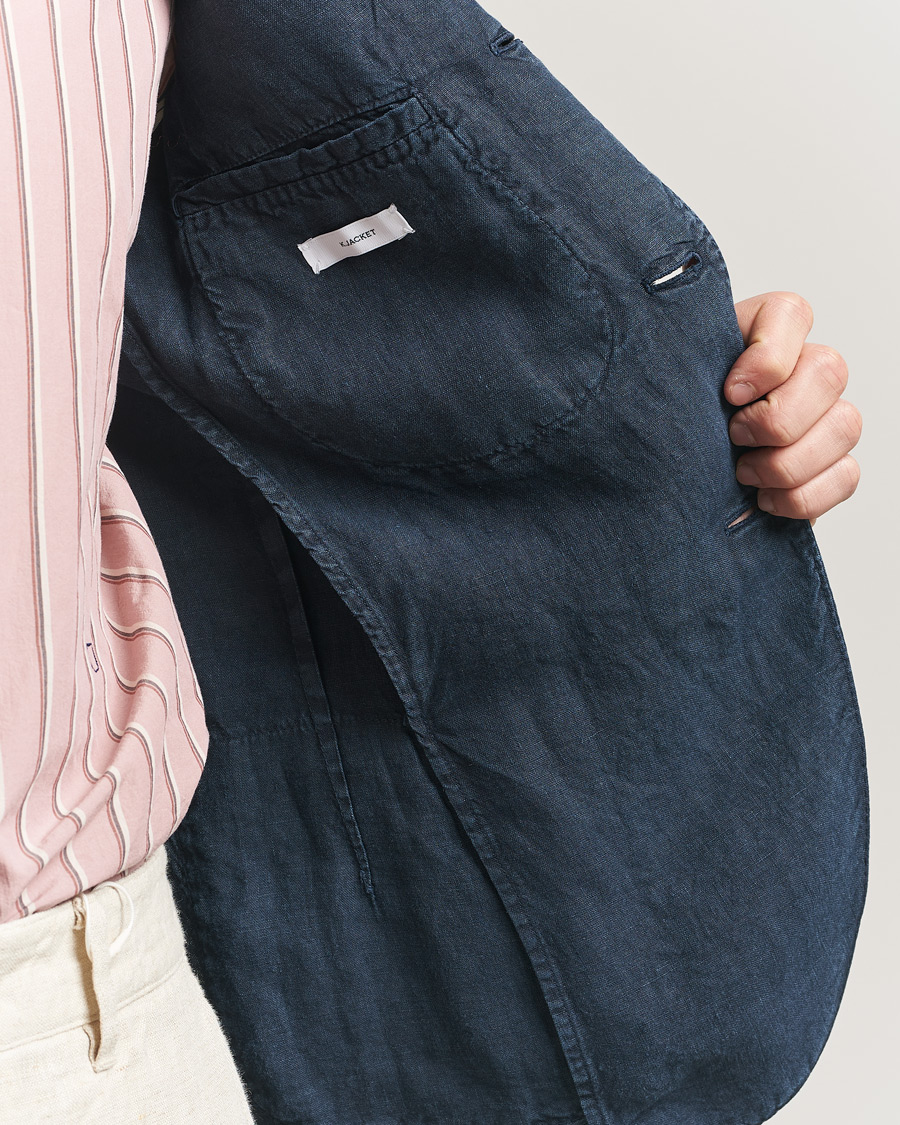 Heren | Blazers | Boglioli | K Jacket Linen Blazer Navy