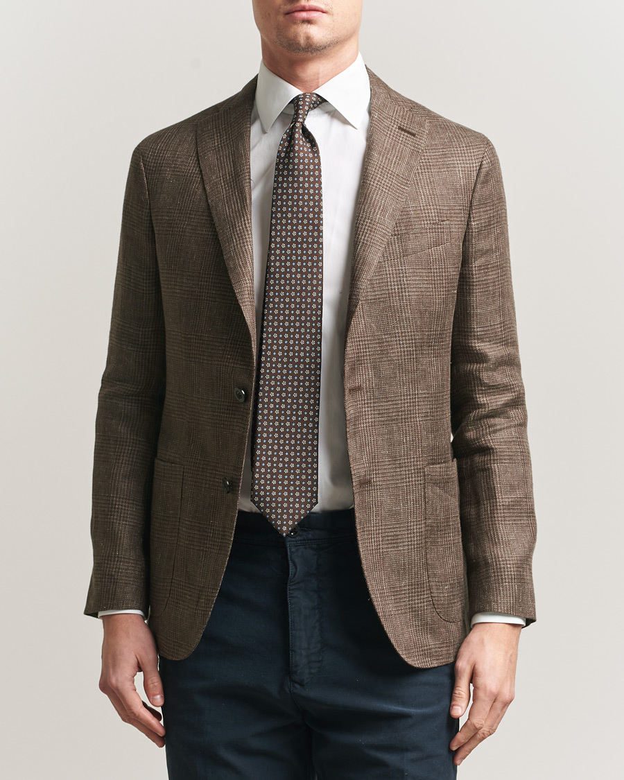 Heren | Blazers | Boglioli | K Jacket Prince Of Wales Blazer Dark Brown