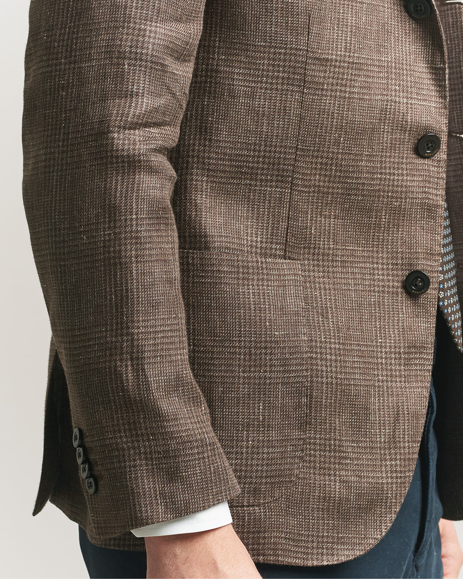 Heren | Blazers | Boglioli | K Jacket Prince Of Wales Blazer Dark Brown