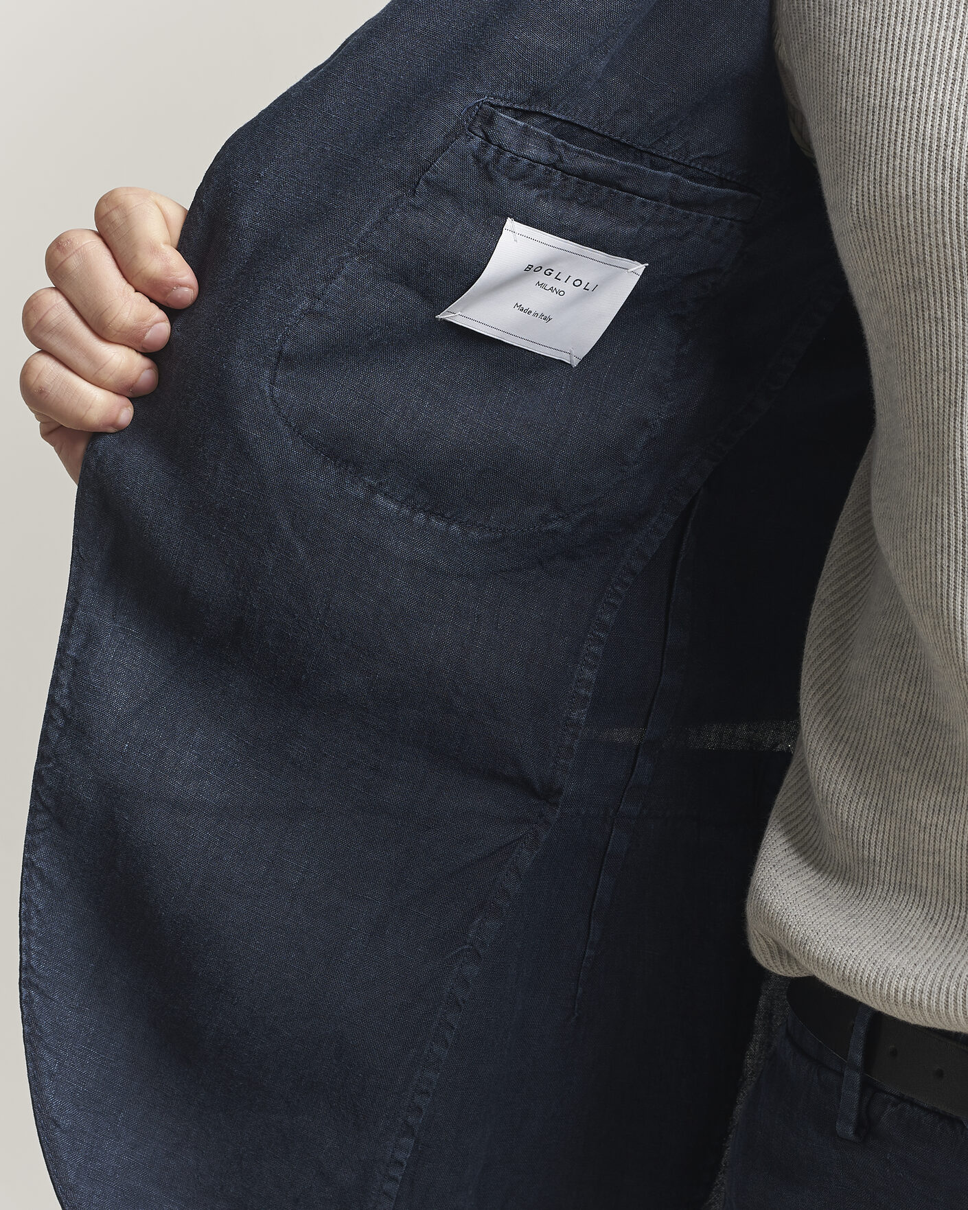 Heren | Pakken | Boglioli | K Jacket Linen Suit Navy