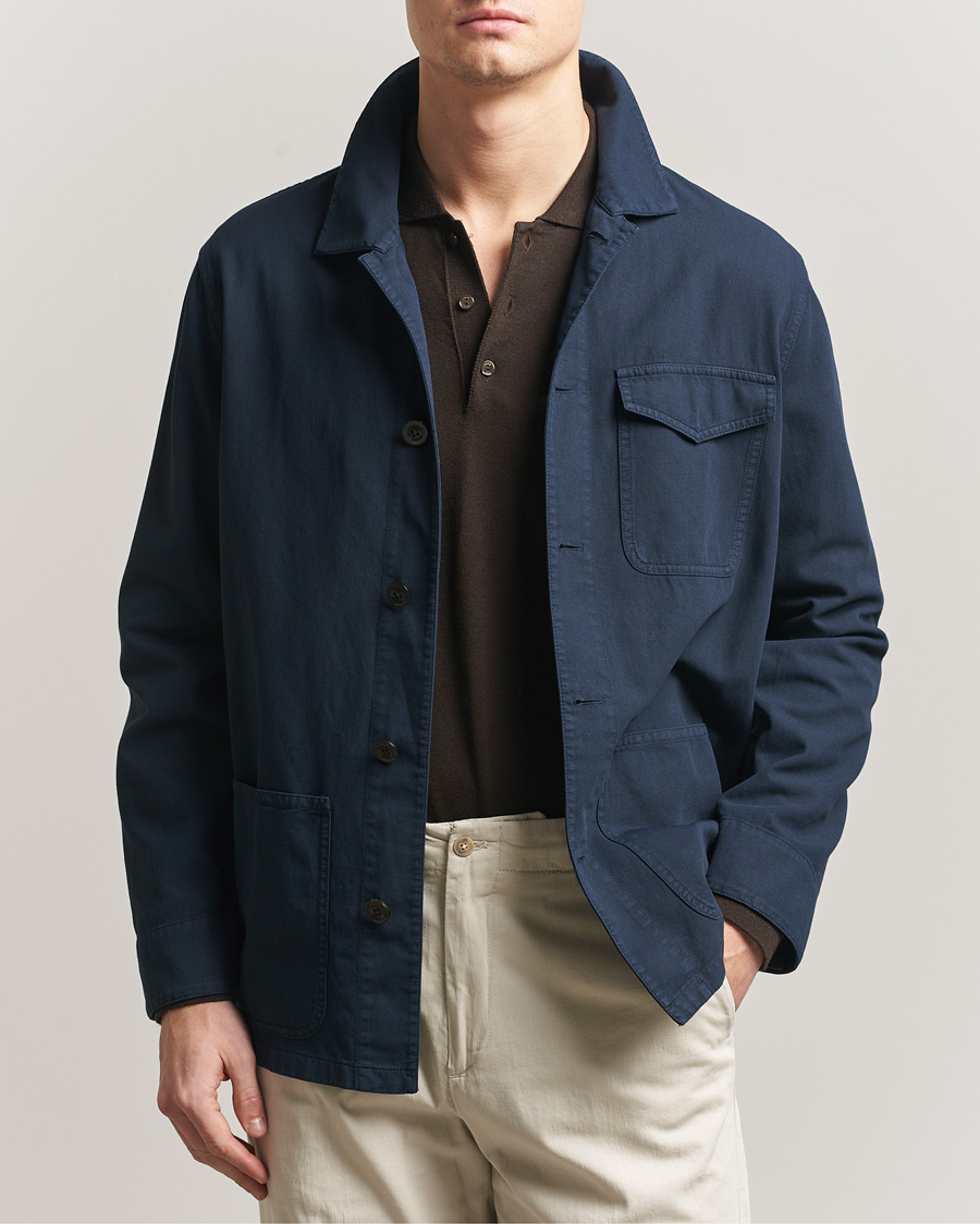 Heren | Jassen | Boglioli | Cotton Gabardine Work Jacket Navy