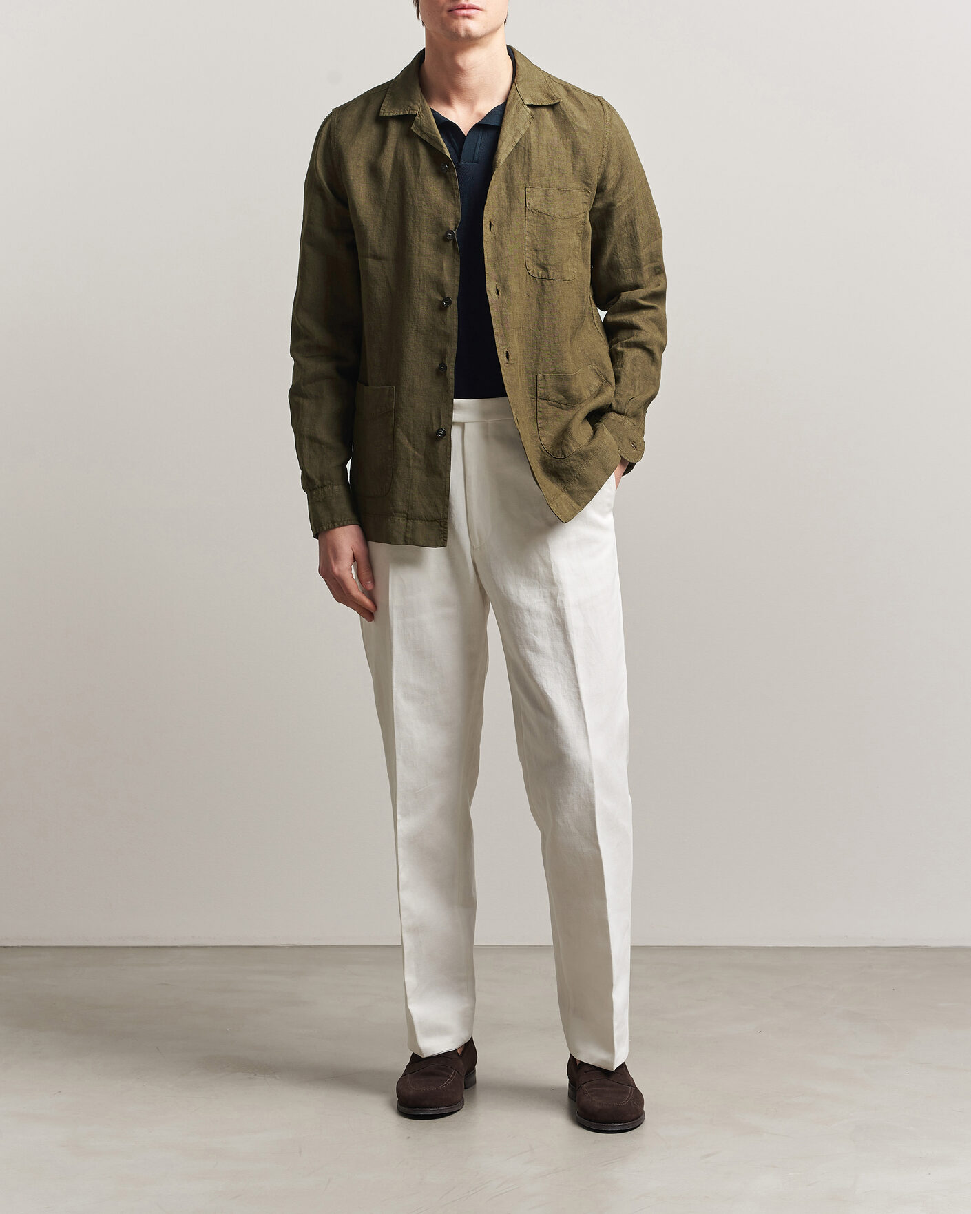 Heren | Jassen | Boglioli | Linen Painter Jacket Military