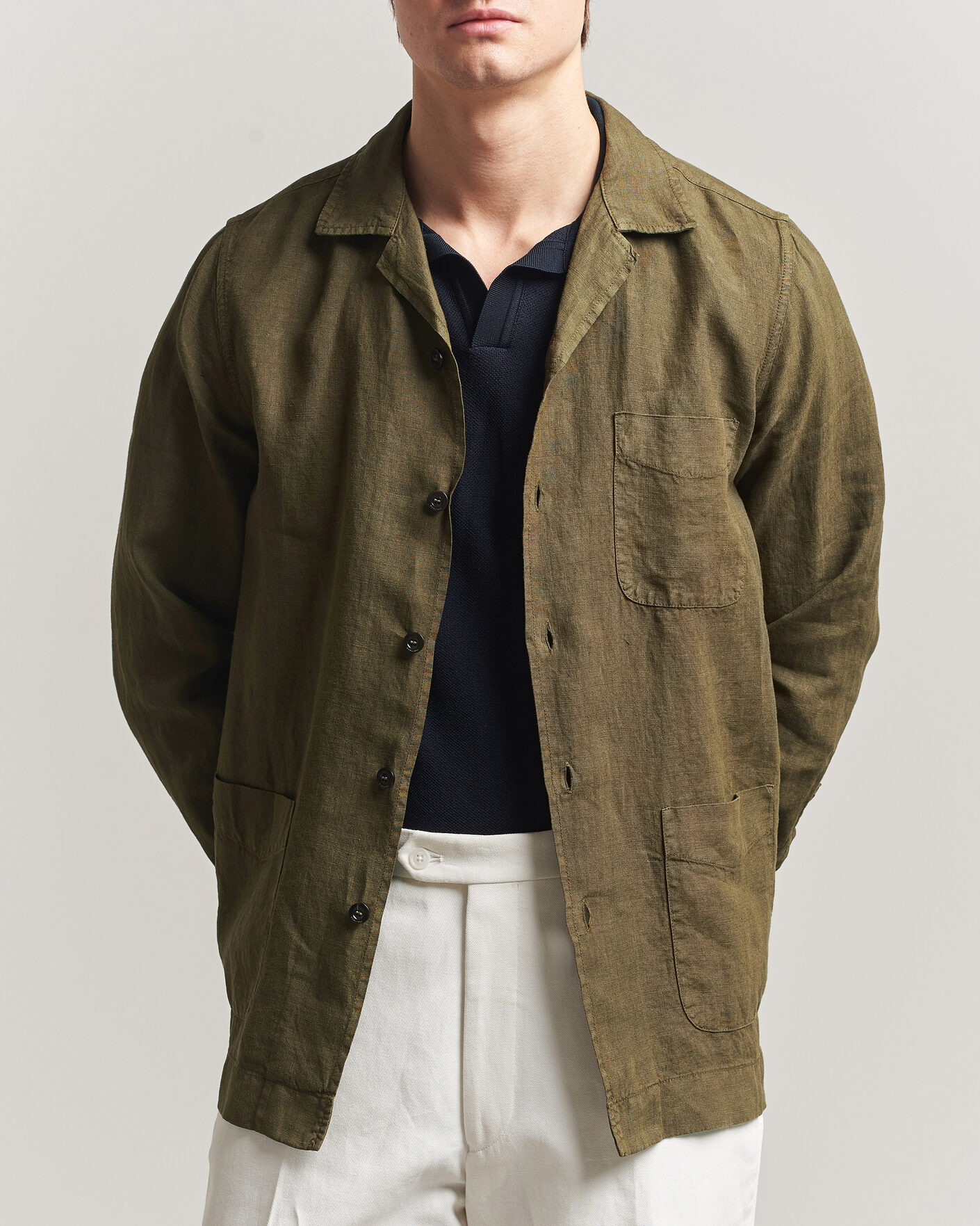 Heren | Jassen | Boglioli | Linen Painter Jacket Military