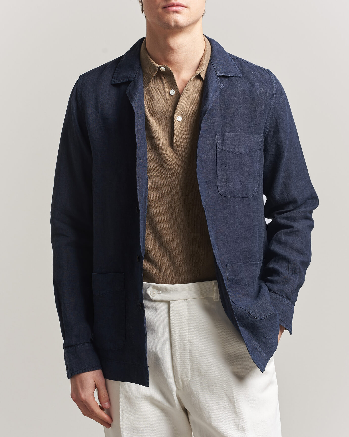 Heren | Jassen | Boglioli | Linen Painter Jacket Navy
