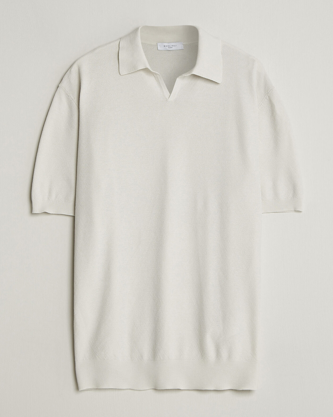Heren | Polo's | Boglioli | Short Sleeve Polo Piquet Off White