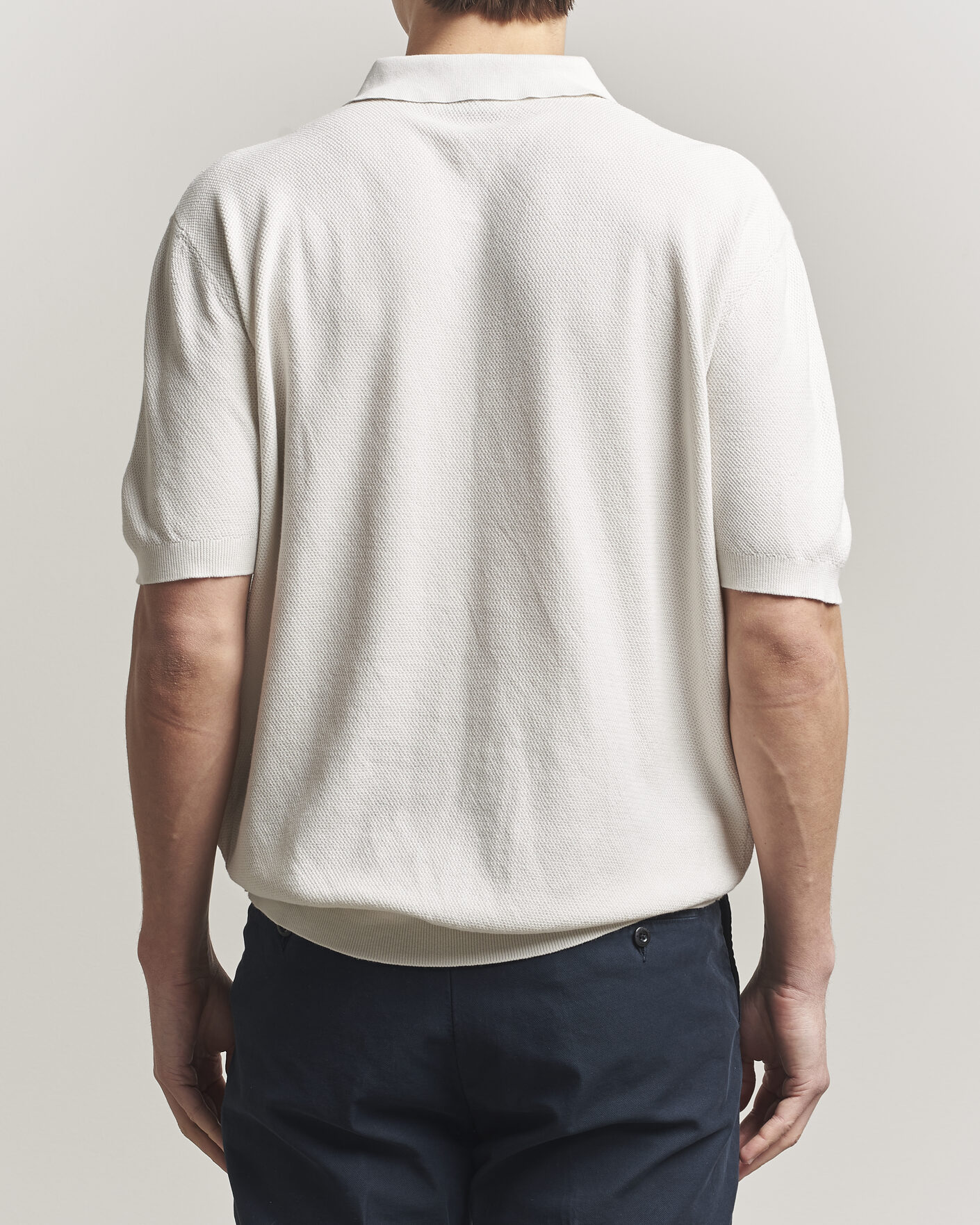 Heren | Polo's | Boglioli | Short Sleeve Polo Piquet Off White