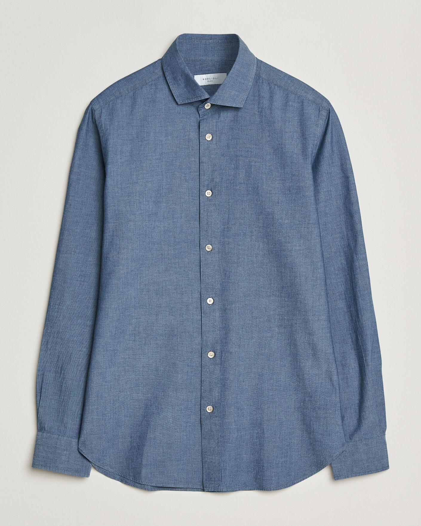 Heren | Overhemden | Boglioli | Chambray Shirt Medium Blue