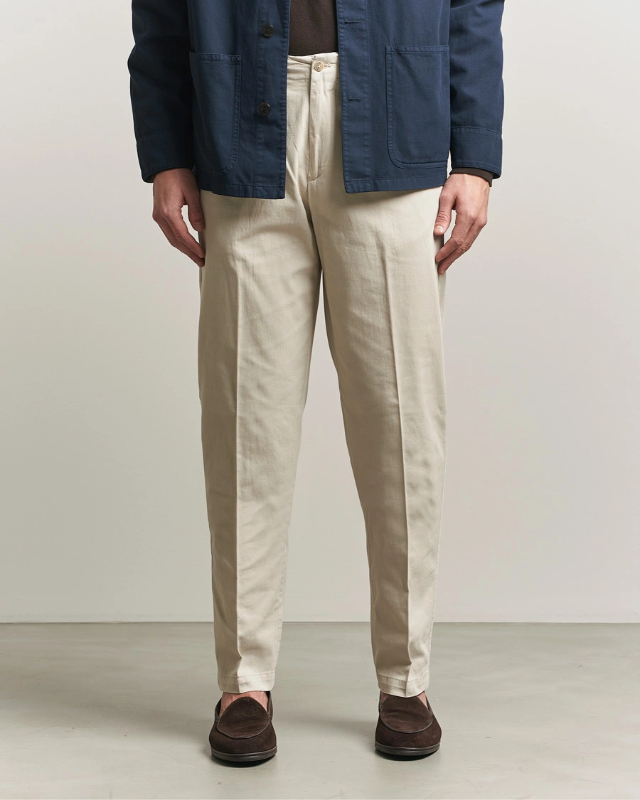 Heren | Broeken | Boglioli | Regular Fit Cotton Chinos Beige