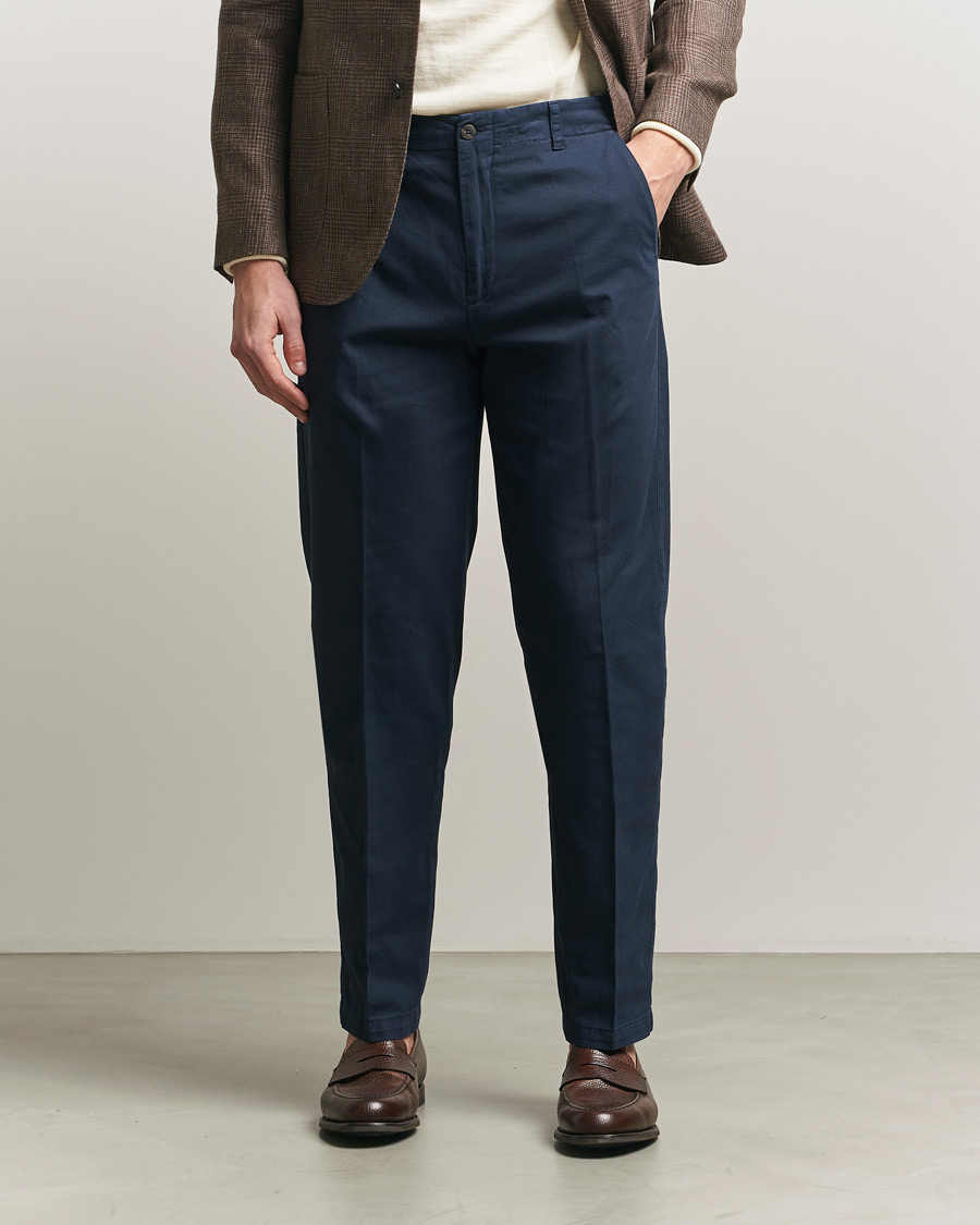 Heren | Broeken | Boglioli | Regular Fit Cotton Chinos Navy