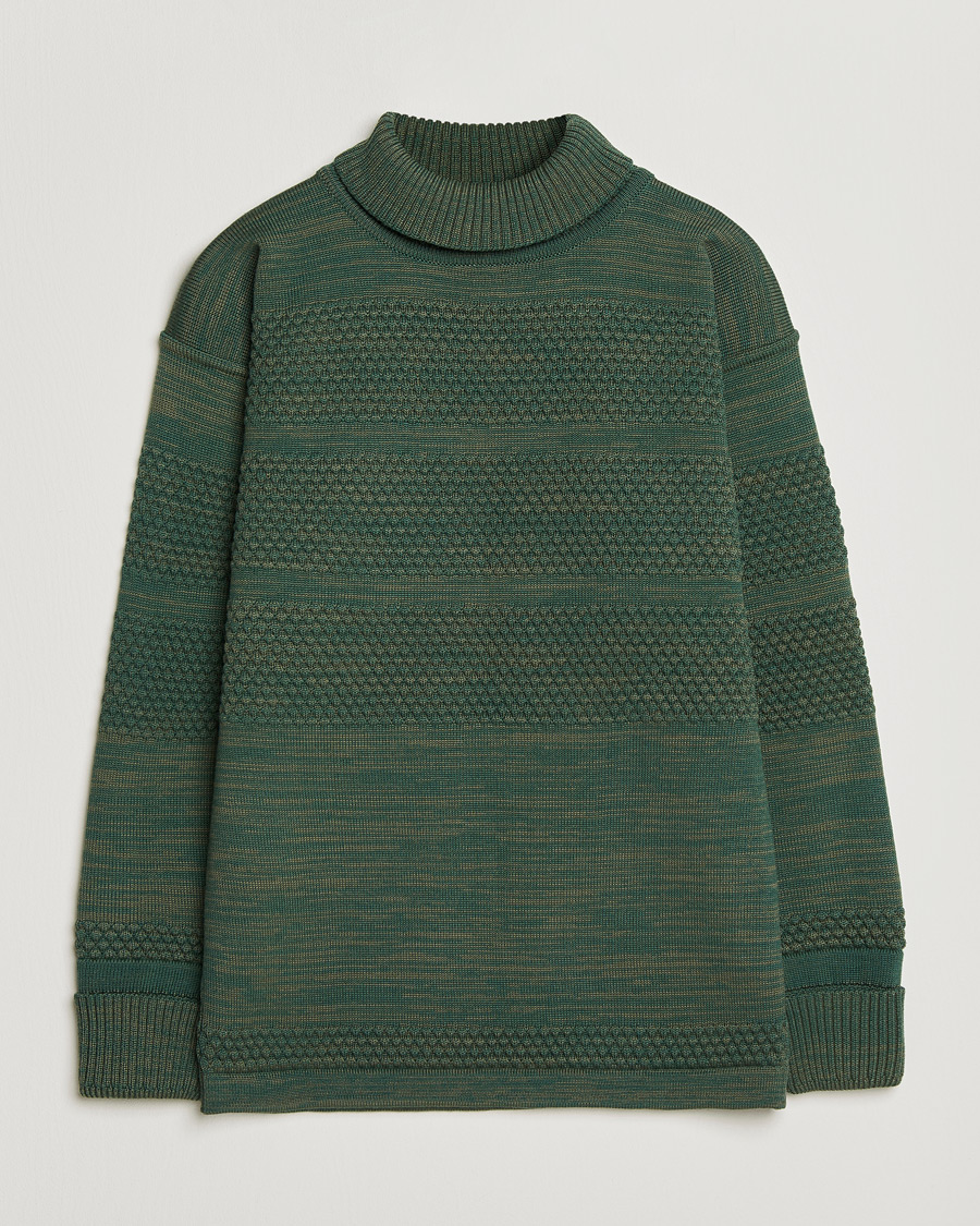 Heren | Truien | S.N.S. Herning | Fisherman Sweater Natural Machine Green