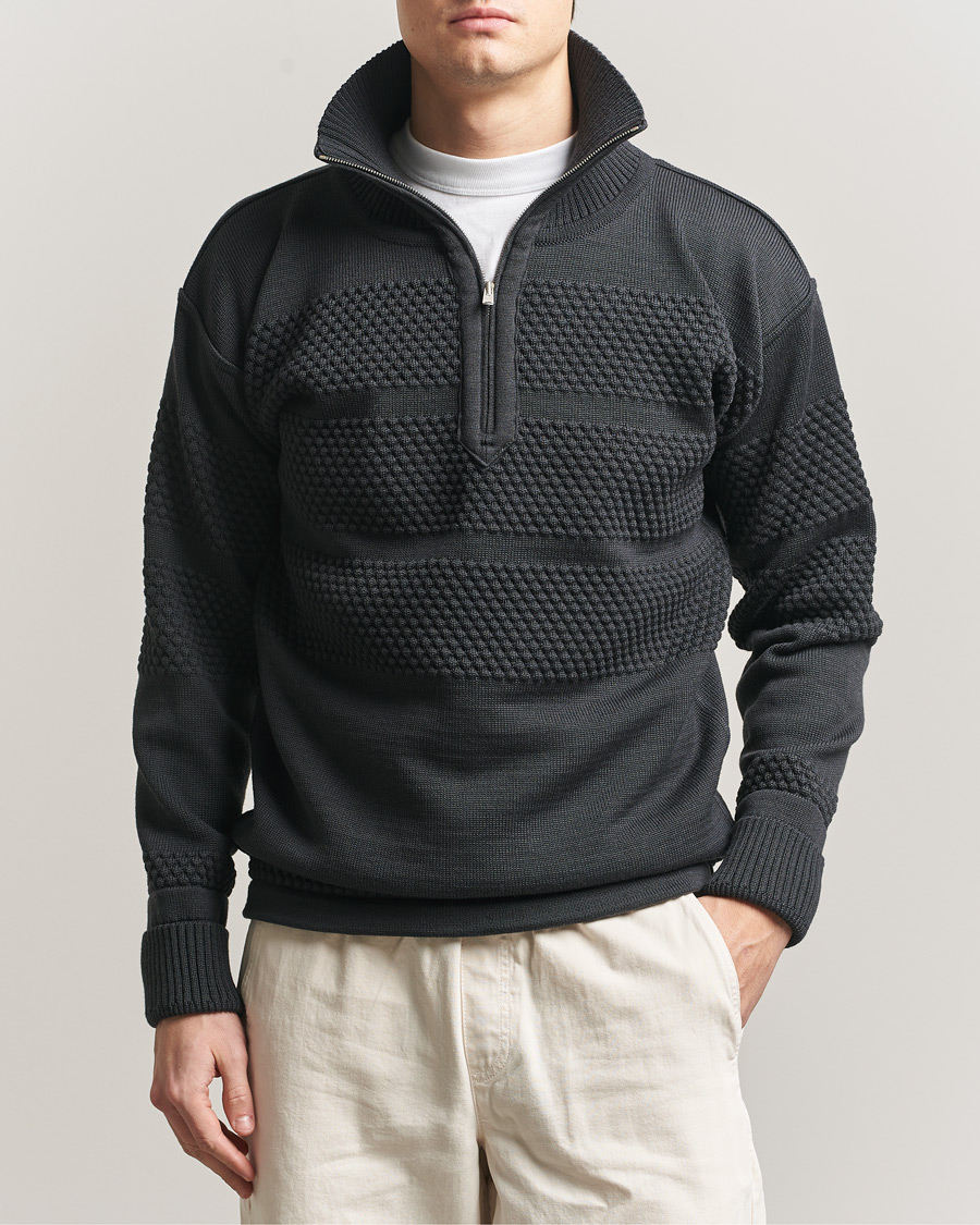Heren | Truien | S.N.S. Herning | Fisherman Short Zip Molten Grey