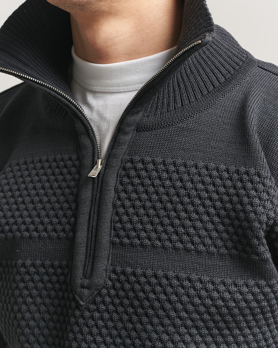 Heren | Truien | S.N.S. Herning | Fisherman Short Zip Molten Grey