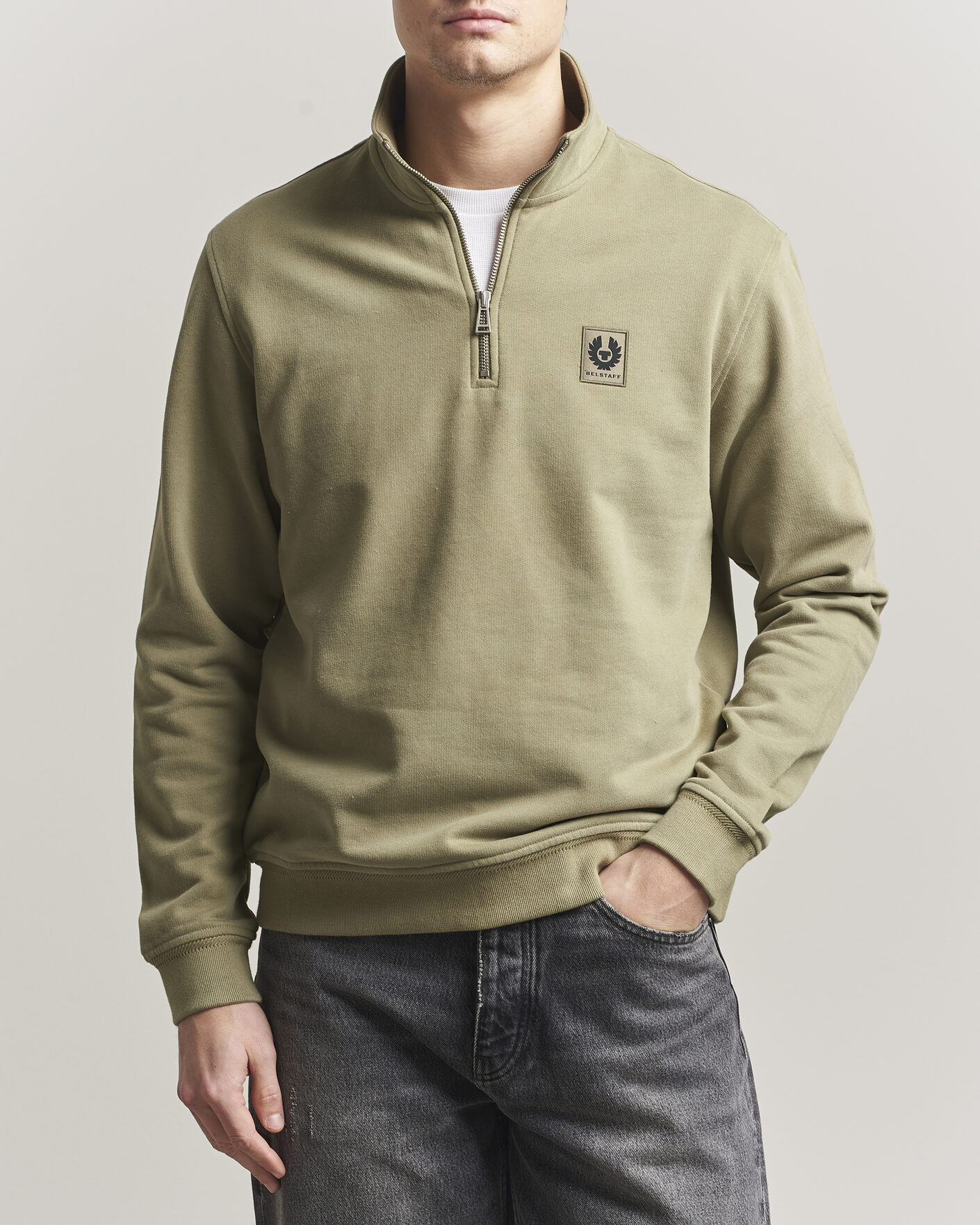 Heren | Truien | Belstaff | Signature Half Zip Sweatshirt Fatigue Green