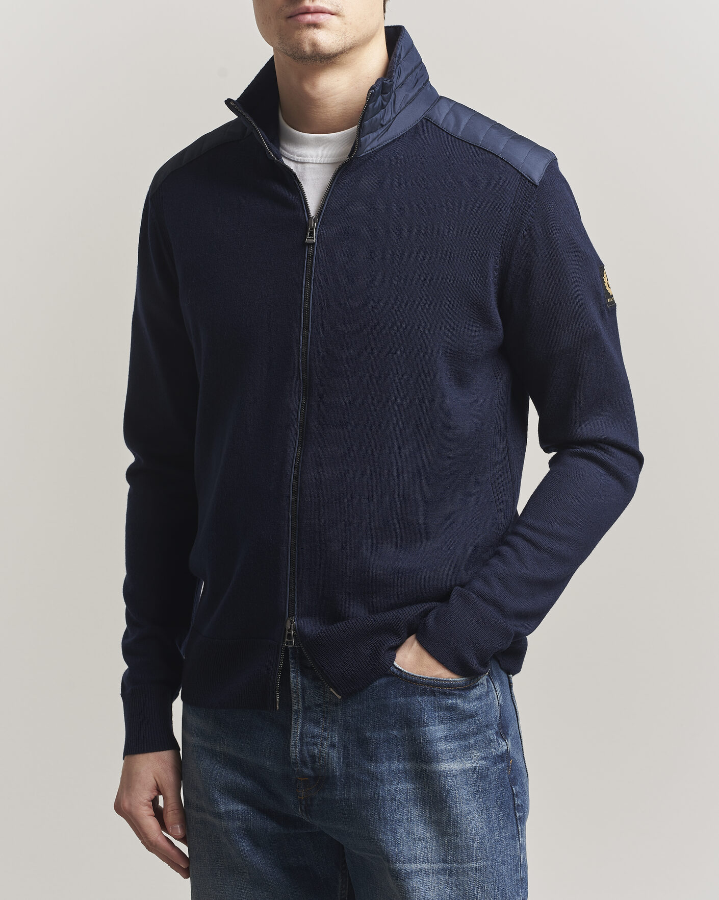 Heren | Truien | Belstaff | Kelby Knitted Full Zip Dark Ink