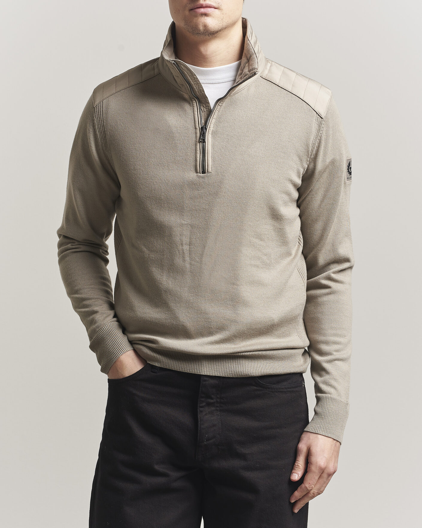 Heren | Truien | Belstaff | Klimington Knitted Half Zip Dark Sand